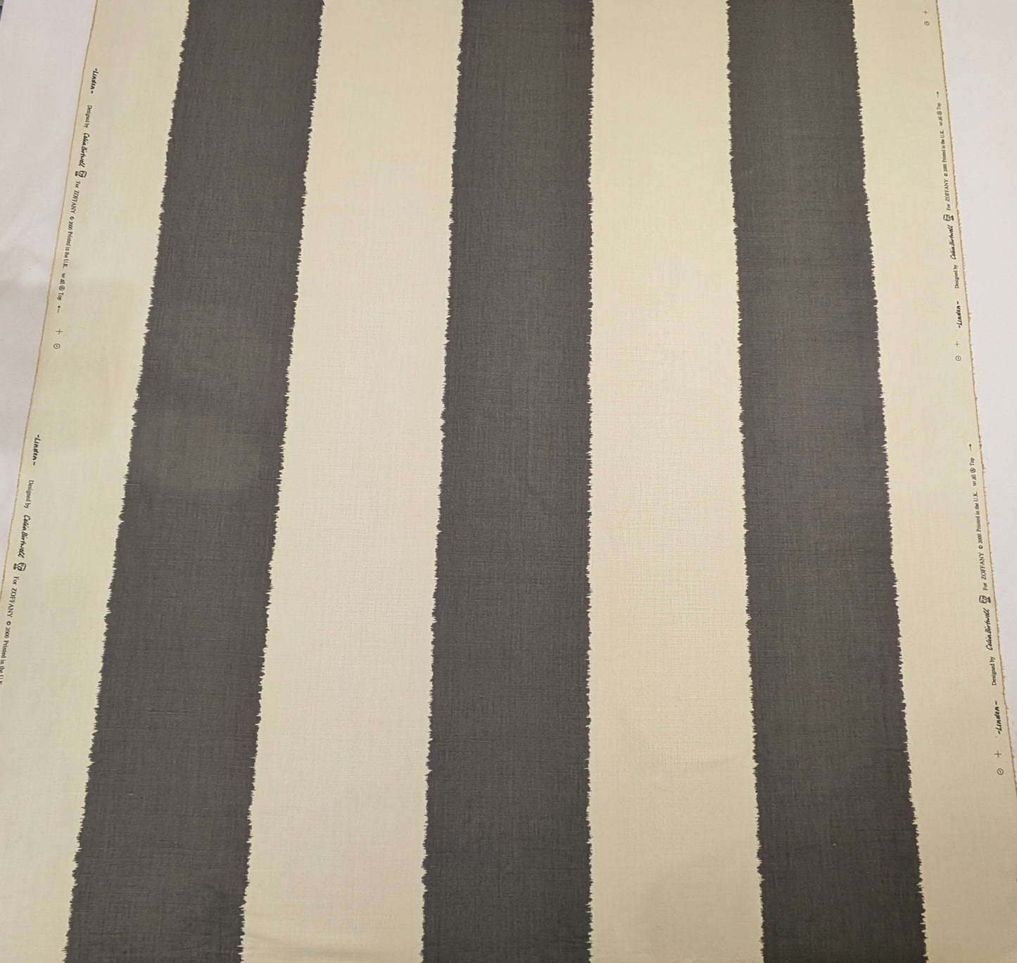 Zoffany Brown & Cream Stripe 'Linden' by Celia Birtwell - REDUCED