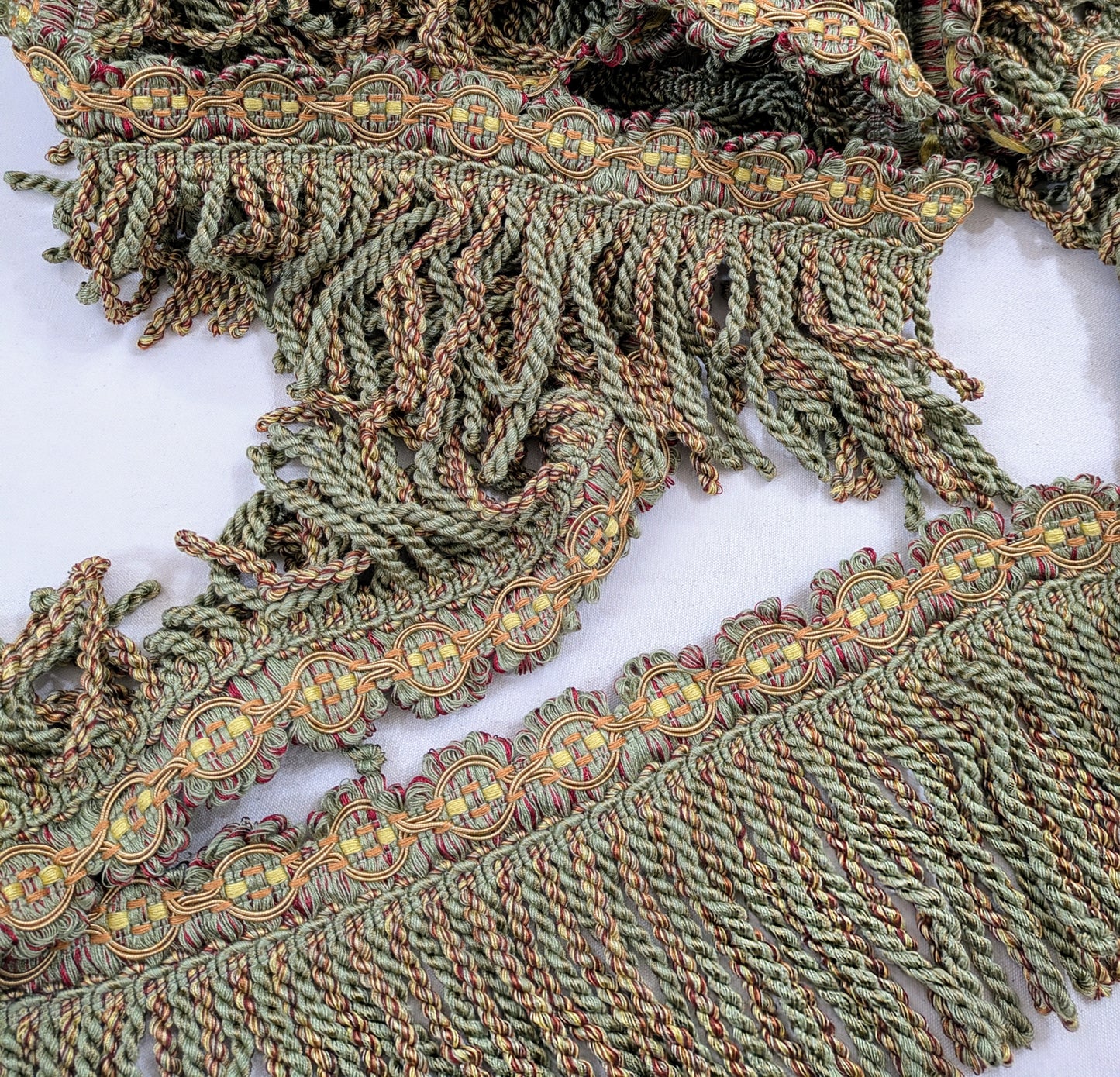 Vintage Green Bullion Fringe Trimming for Upholstery & Soft Furnishings