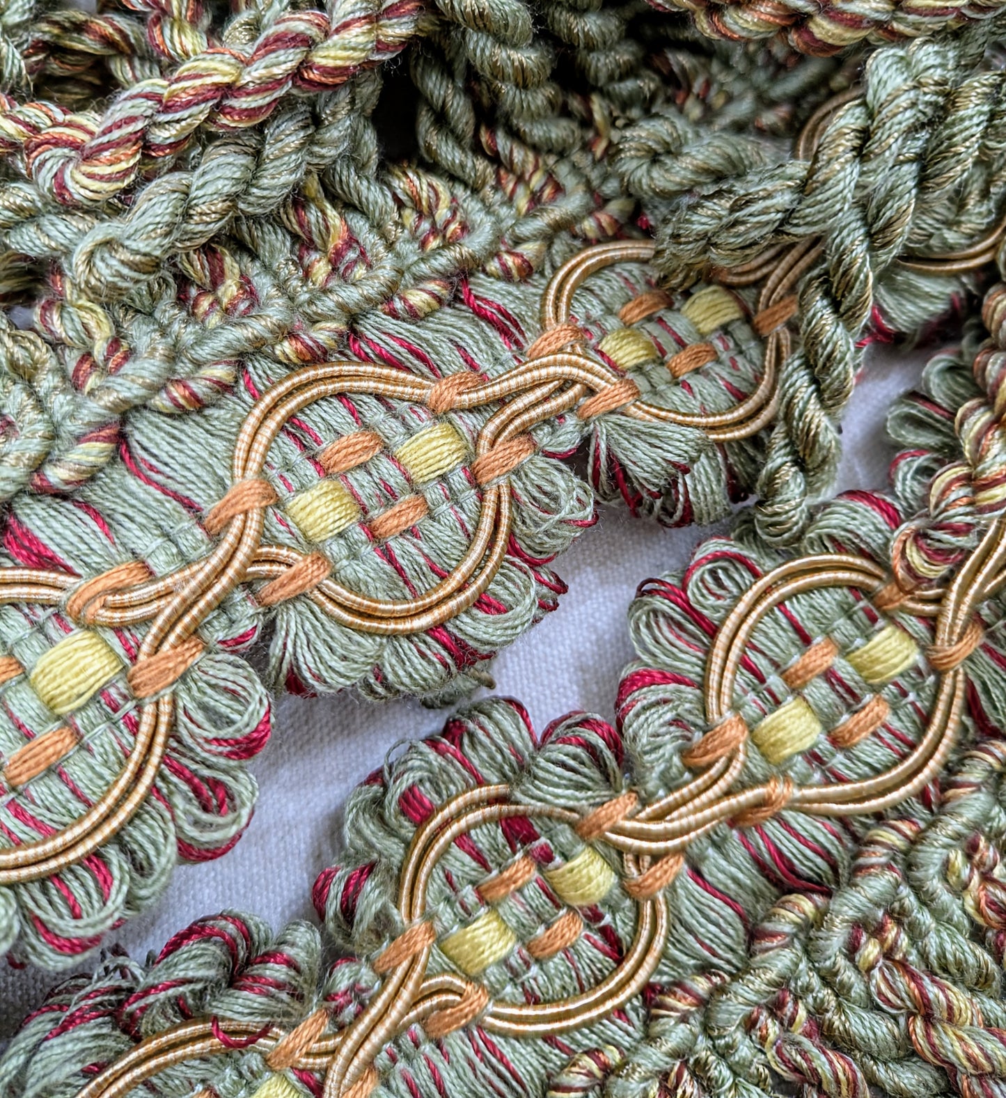 Vintage Green Bullion Fringe Trimming for Upholstery & Soft Furnishings