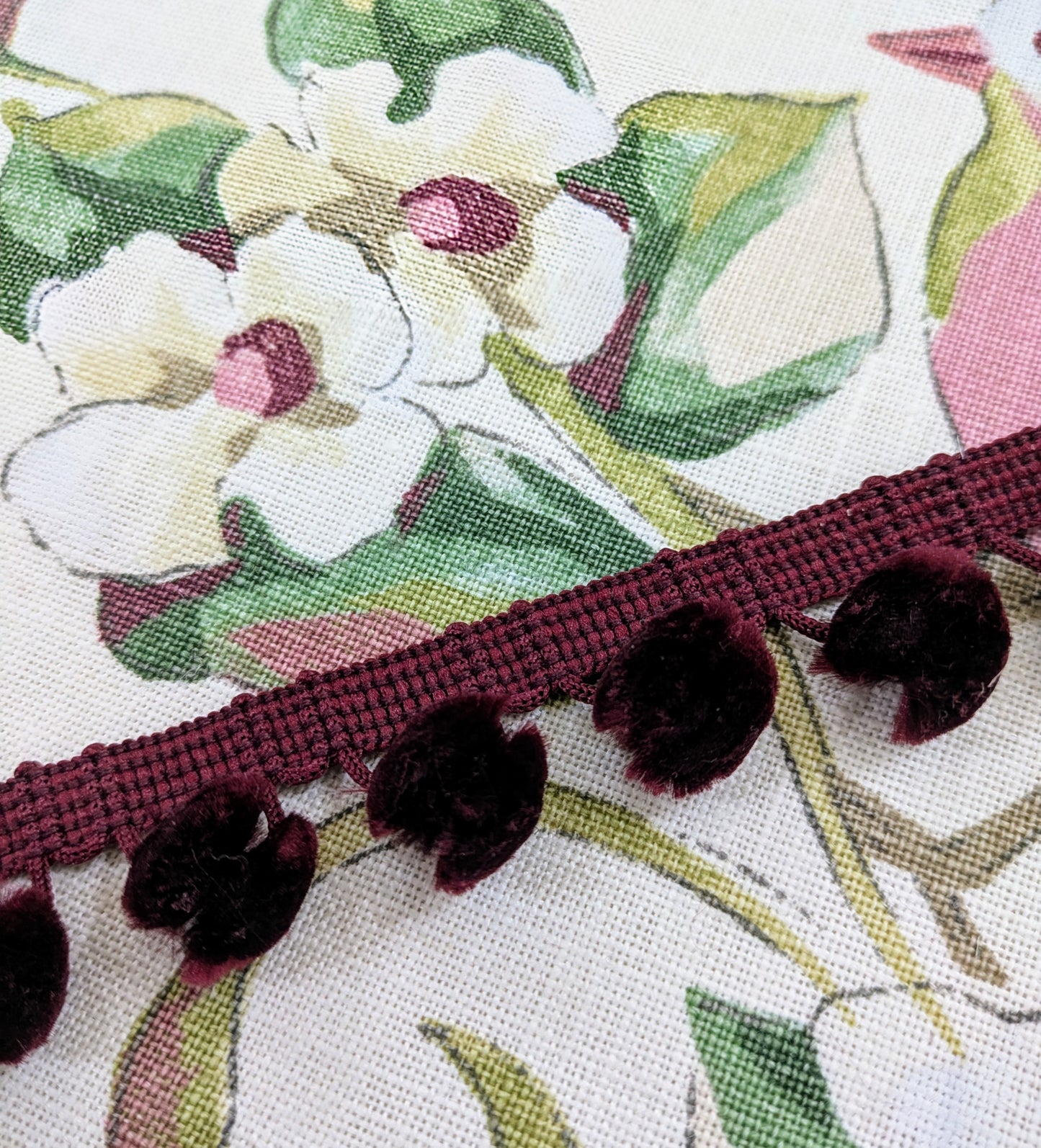 Pom Pom Trimming - Wine Colour Pom Pom