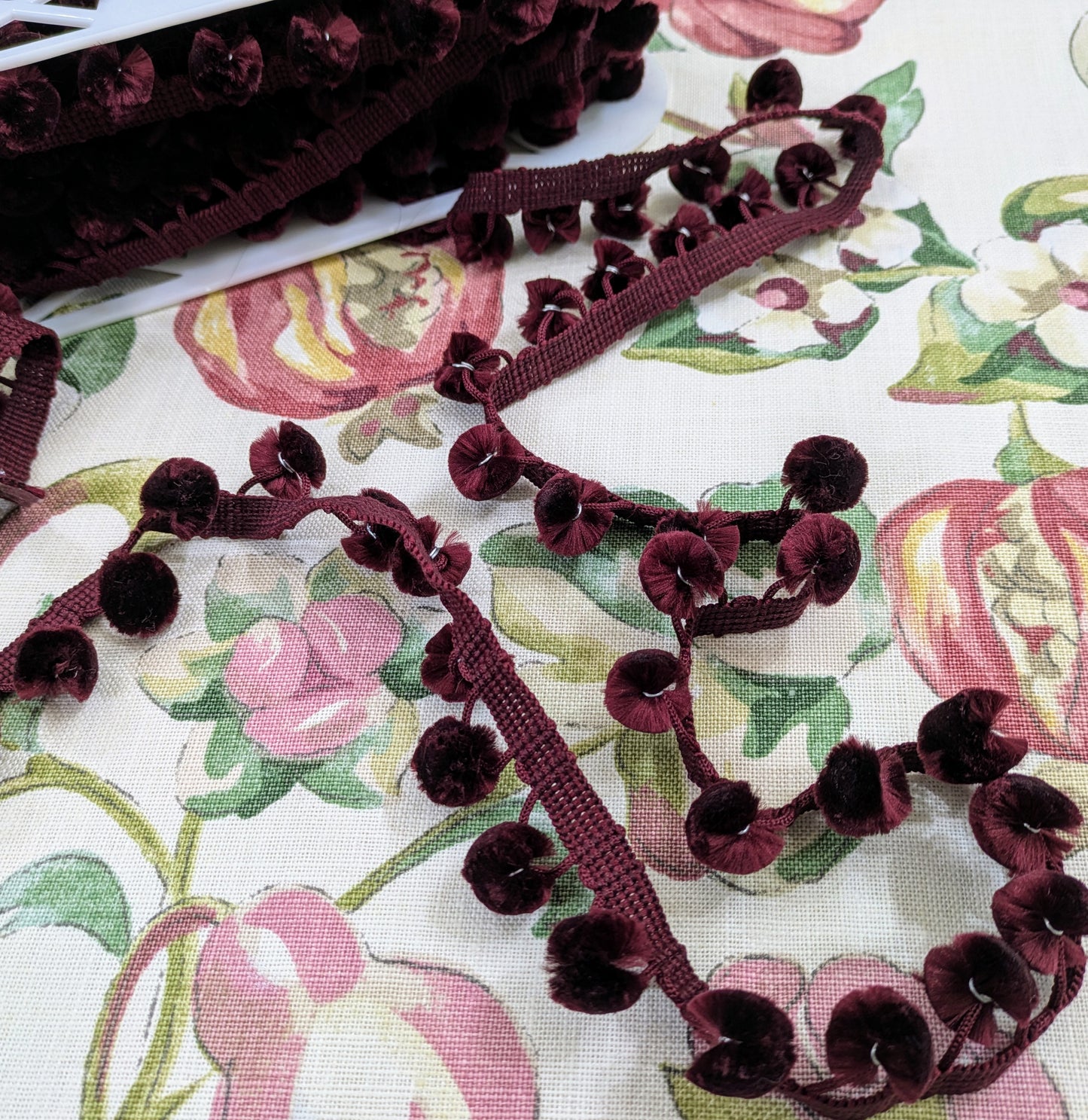 Pom Pom Trimming - Wine Colour Pom Pom