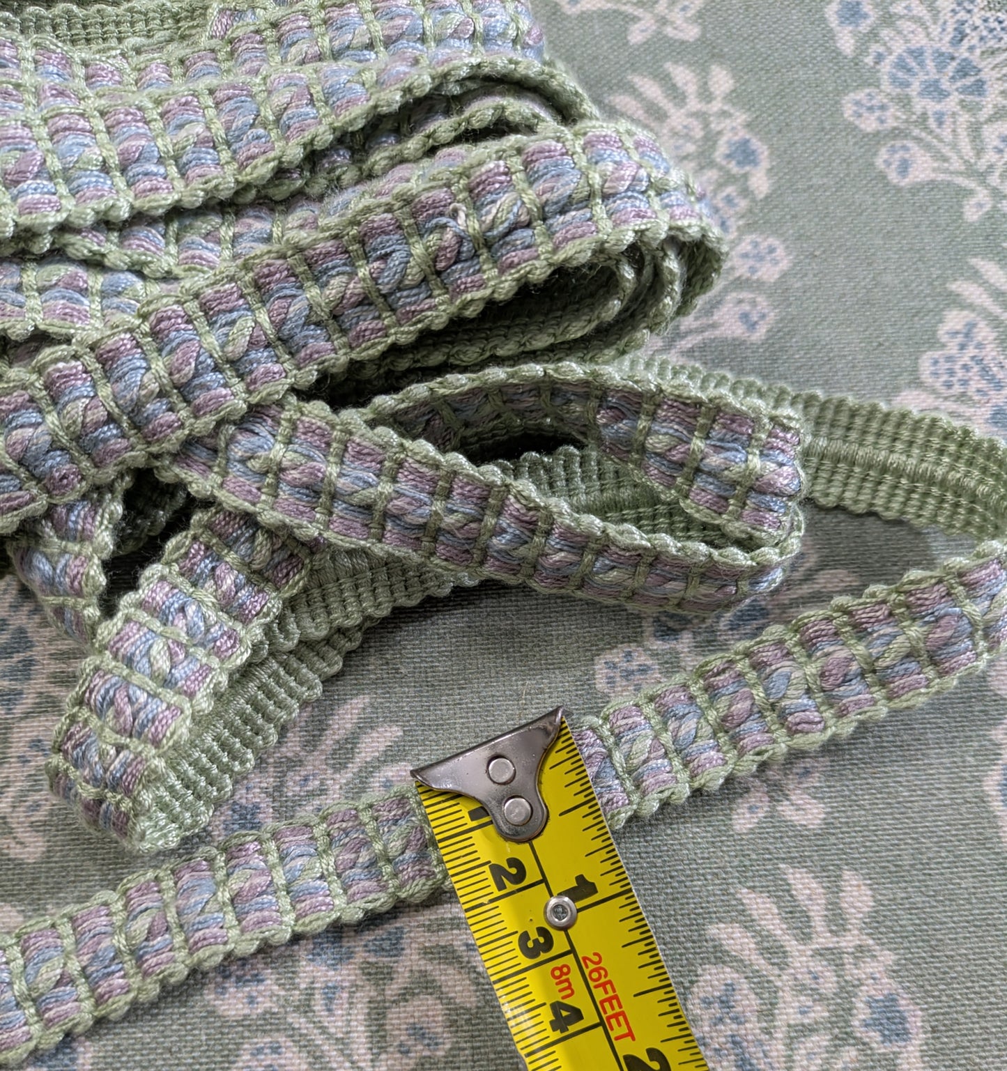 Pale Green, Lilac & Blue Trimming / Braid