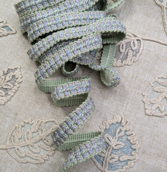 Pale Green, Lilac & Blue Trimming / Braid