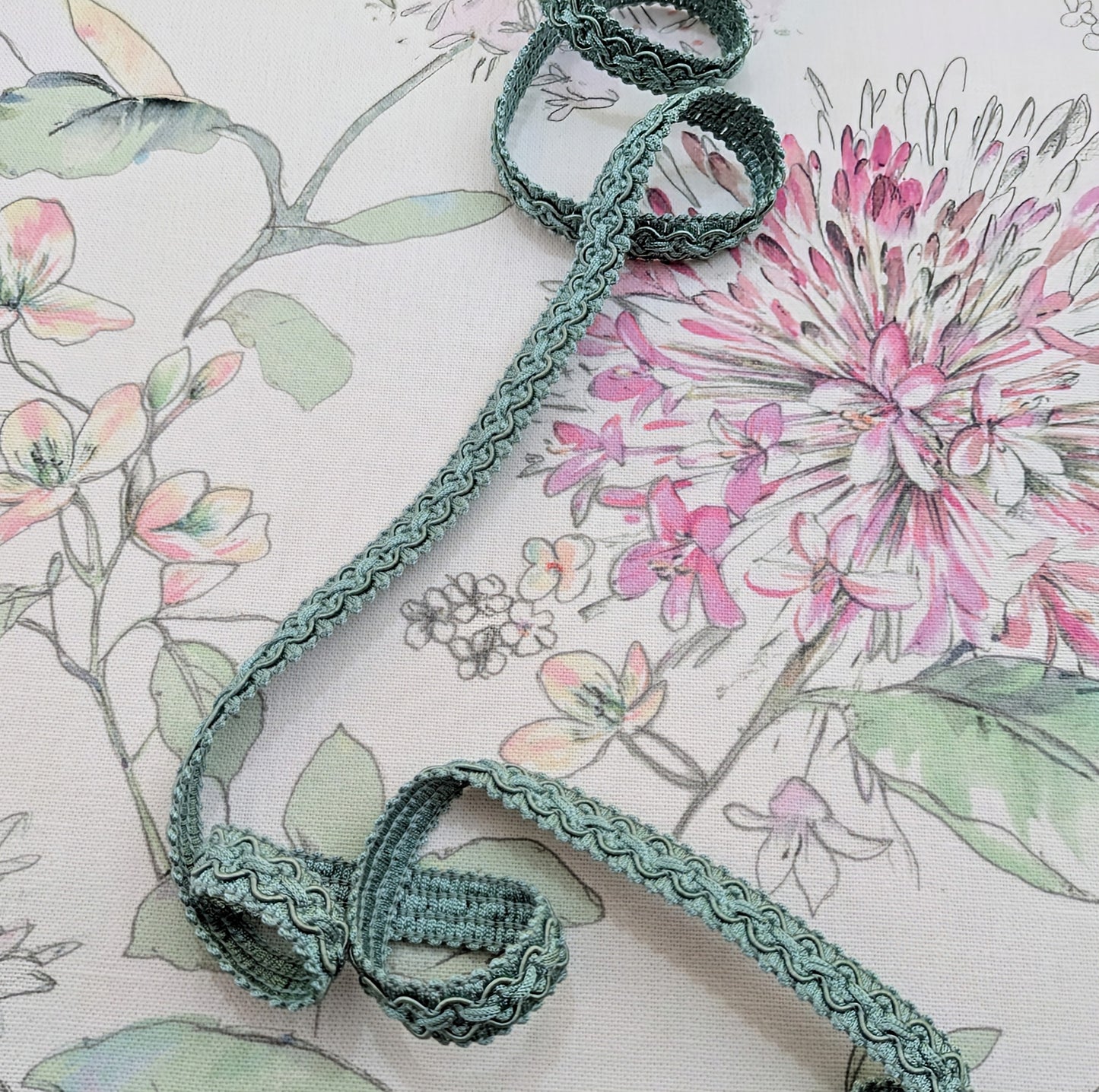 Teal Scroll Braid /Trimming / Cushion Trim / Upholstery Trim