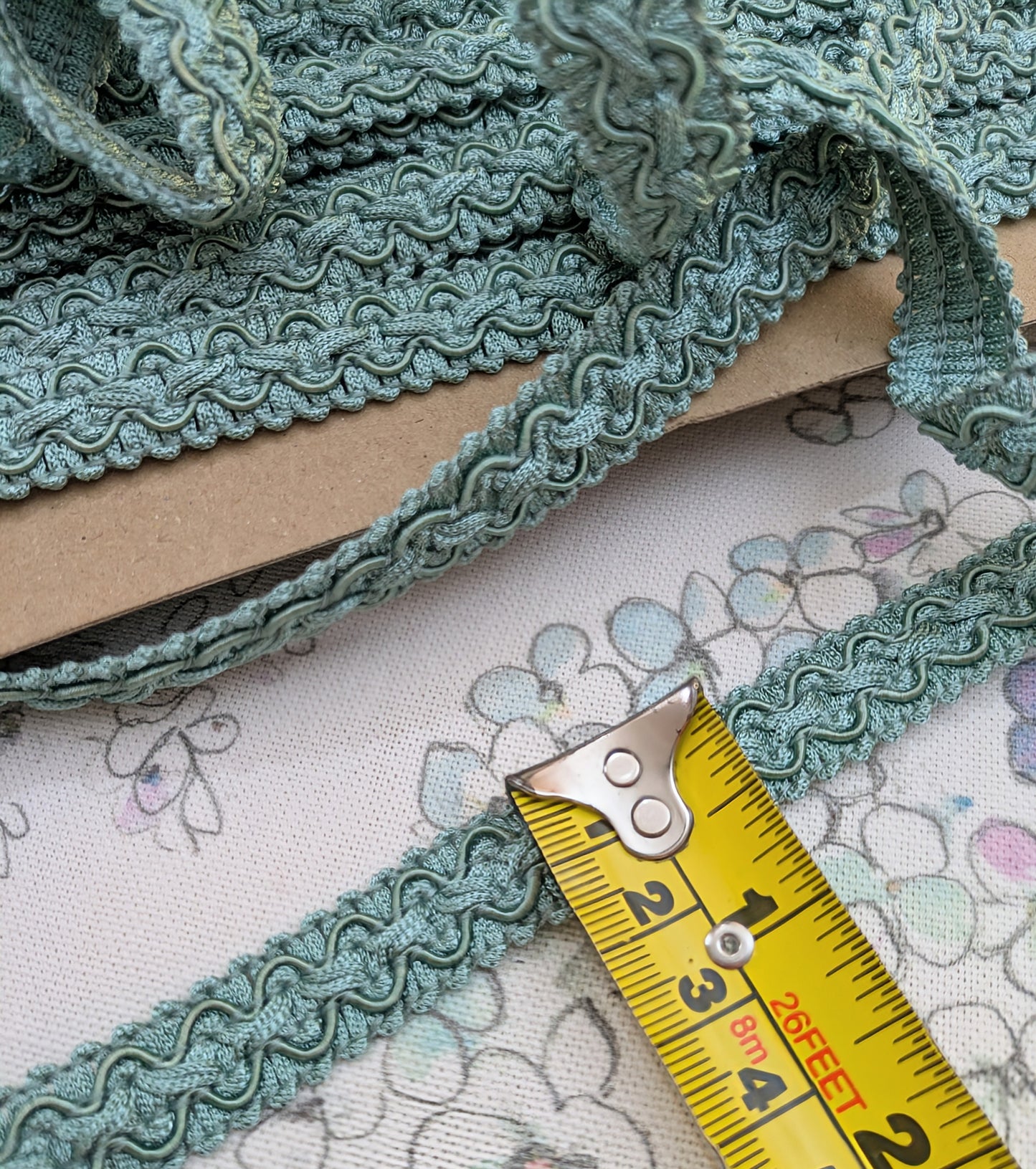 Teal Scroll Braid /Trimming / Cushion Trim / Upholstery Trim