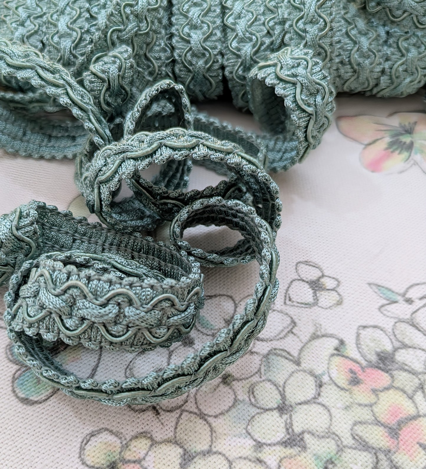 Teal Scroll Braid /Trimming / Cushion Trim / Upholstery Trim