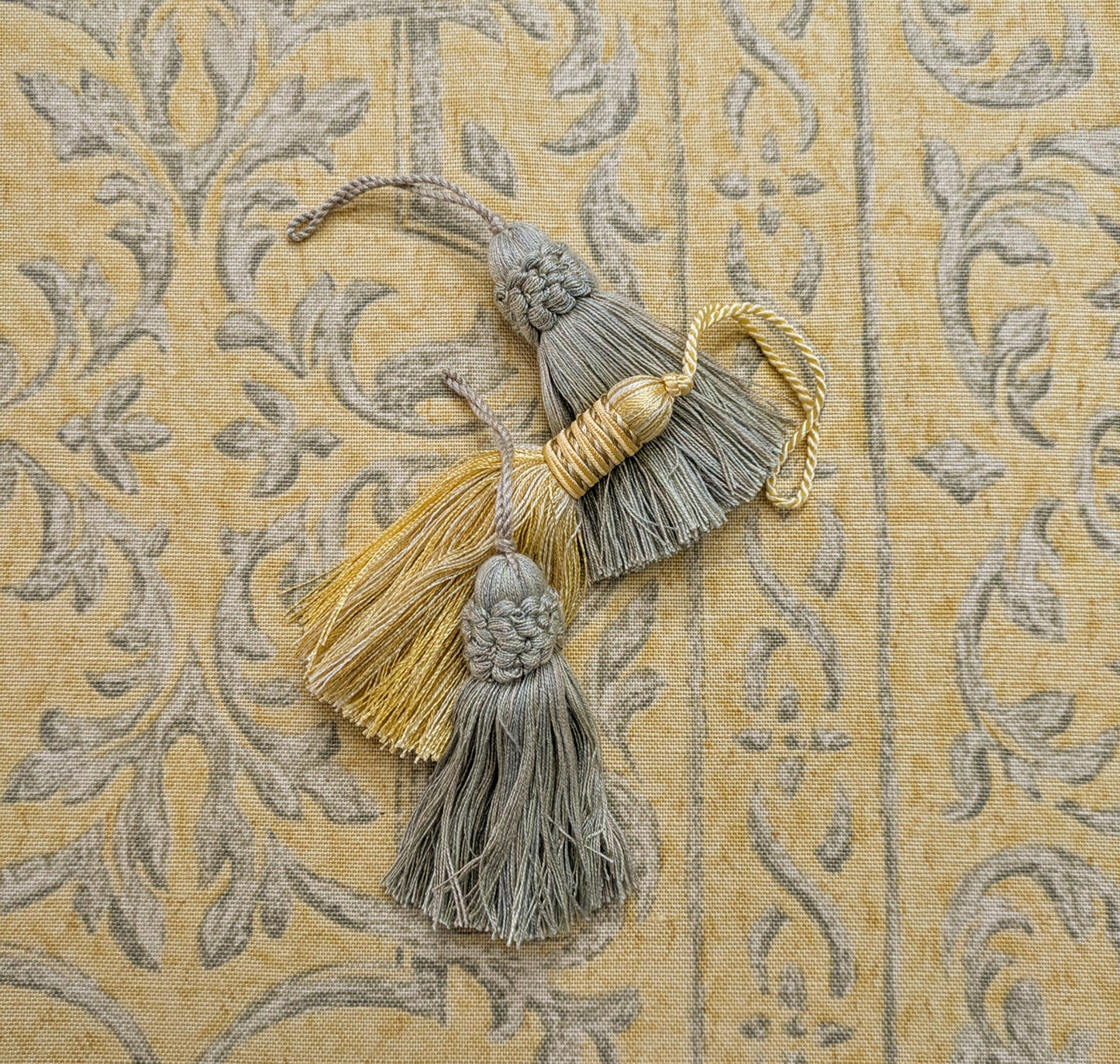 Green  & Cream Tassels / Key Tassel / Cushion Tassel