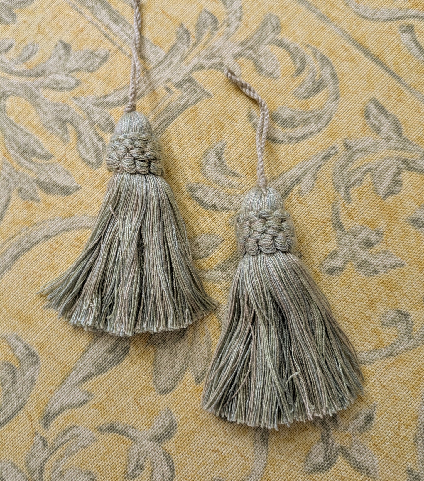 Green  & Cream Tassels / Key Tassel / Cushion Tassel