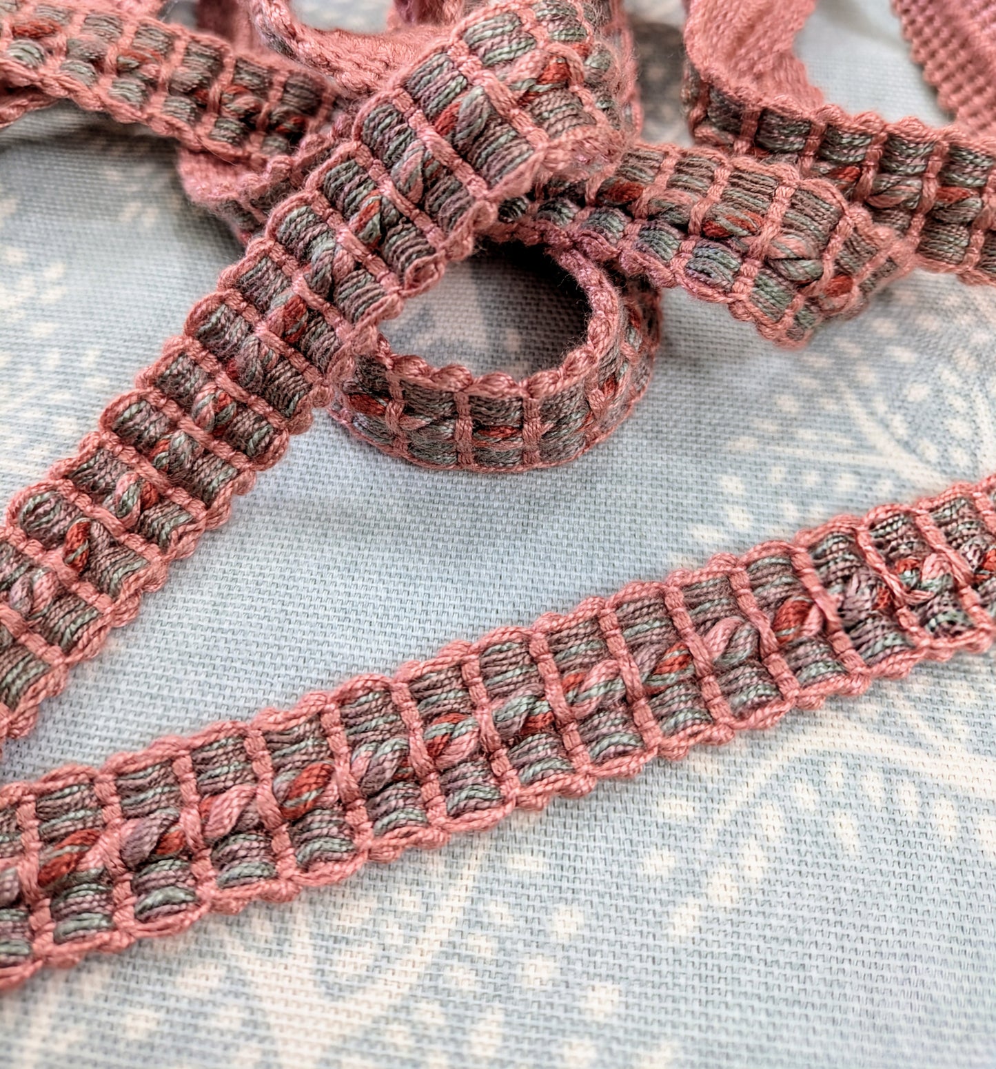 Pink & Blue Trimming / Braid 3m remnant