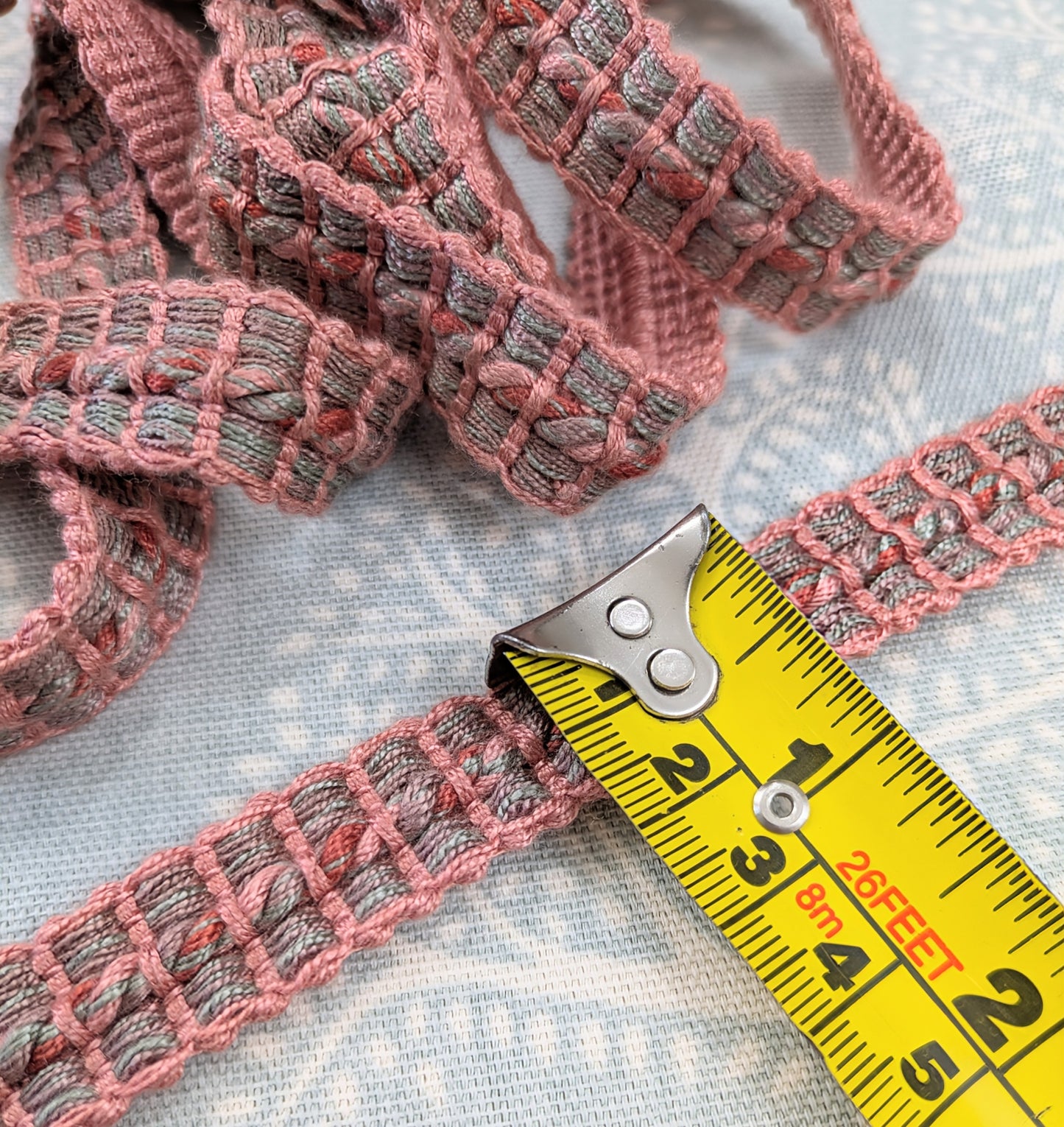 Pink & Blue Trimming / Braid 3m remnant