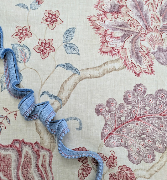 Powder Blue Ruche Fringe / Trimming for Cushions & Upholstery