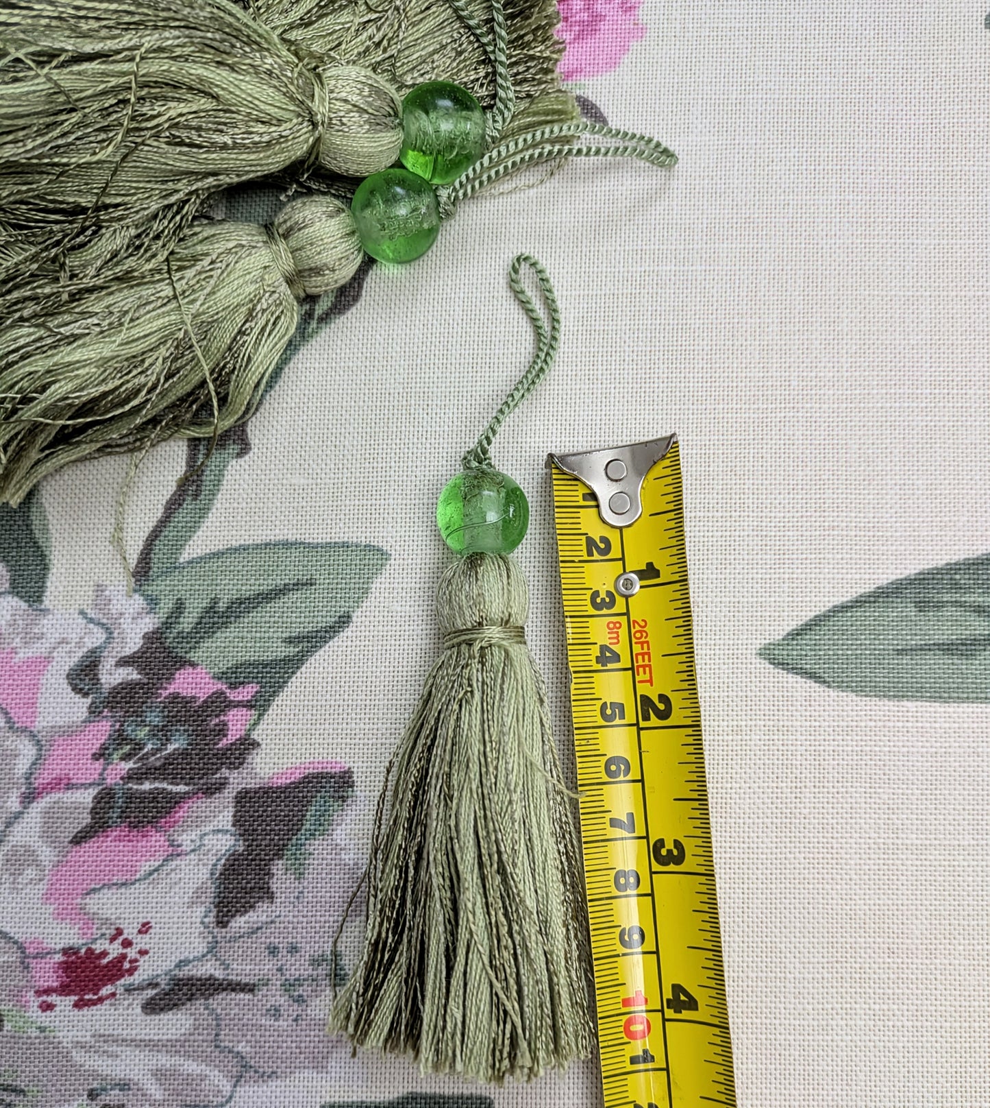 Mint Green beaded tassel / key tassel / cushion tassel