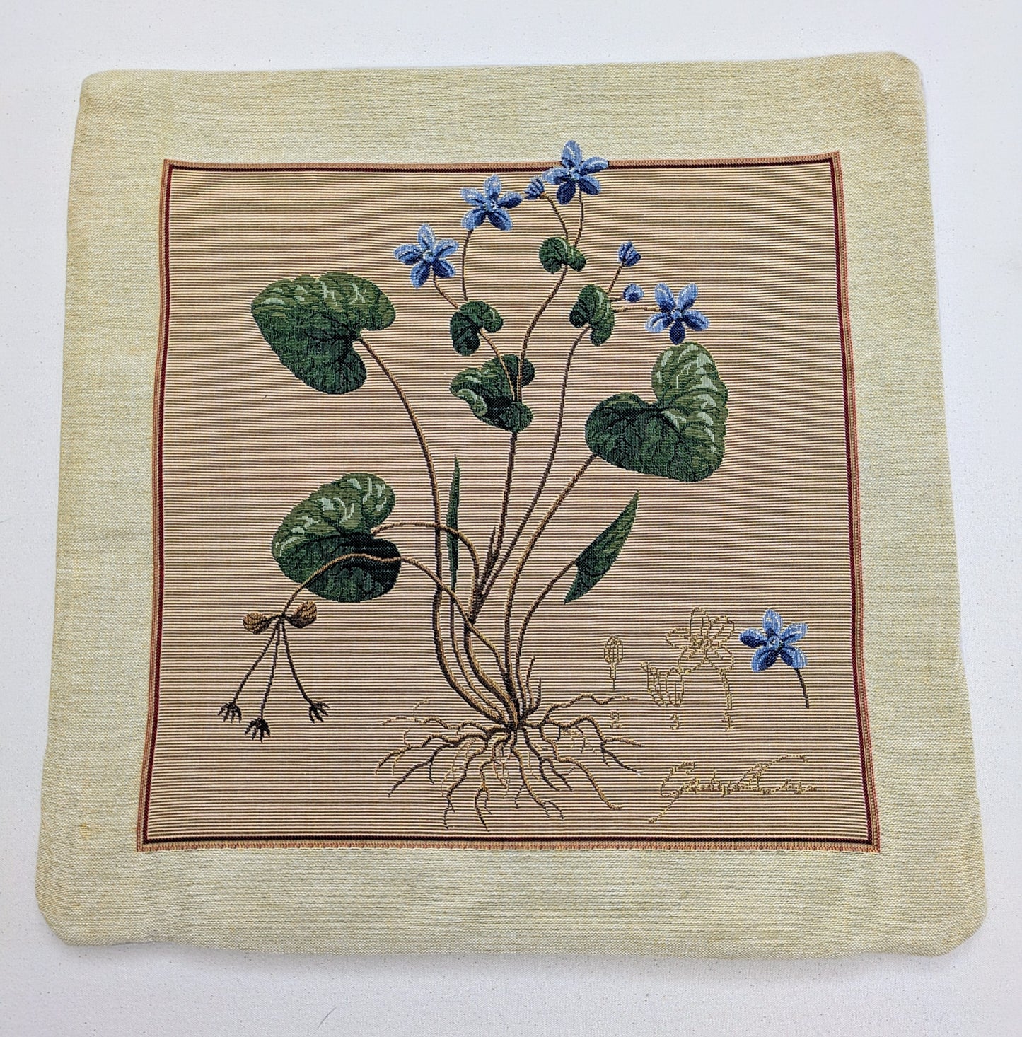 Botanical / Floral Tapestry-Style Cushion Cover