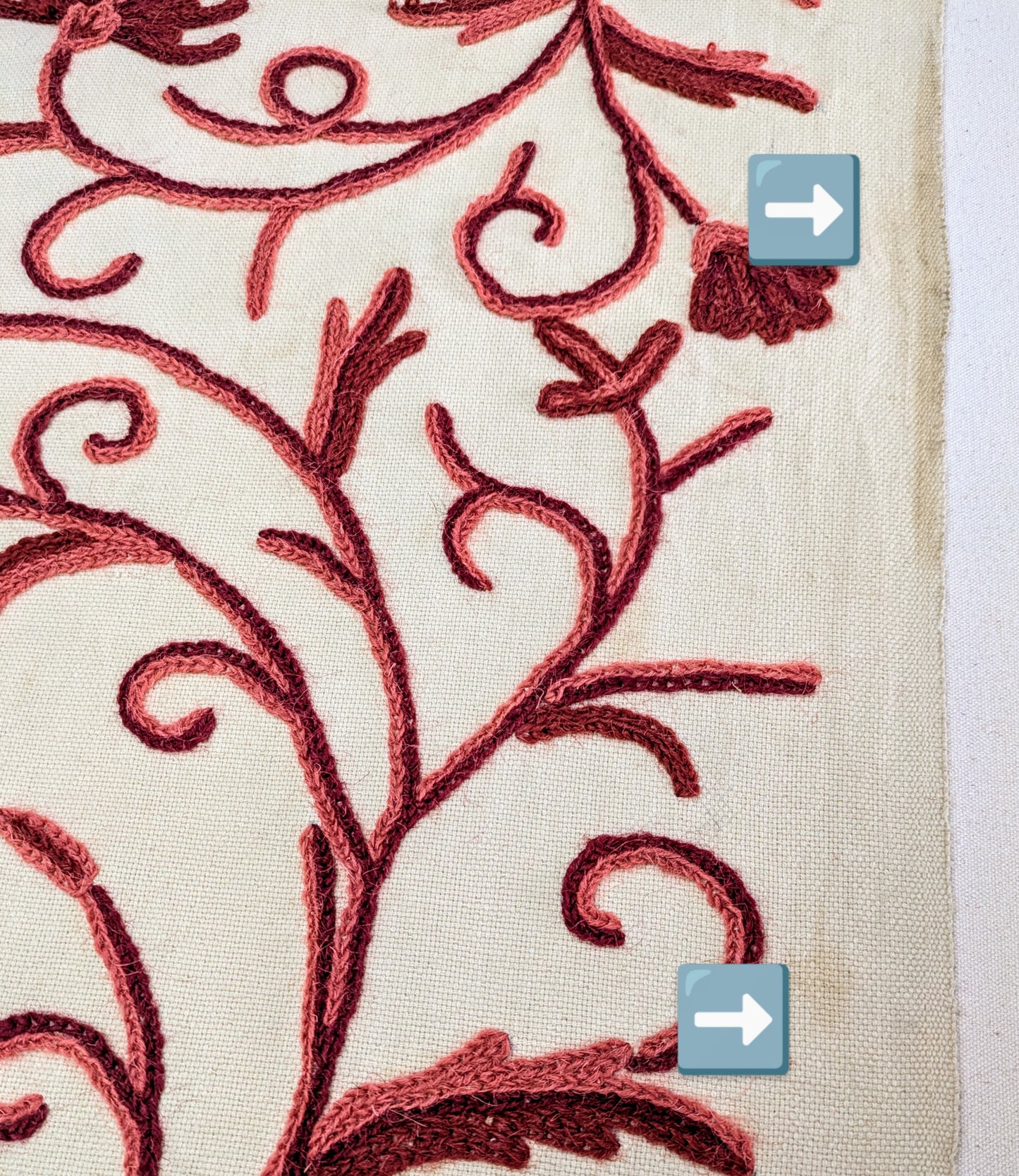 Crewelwork Fabric - 2 Remnants