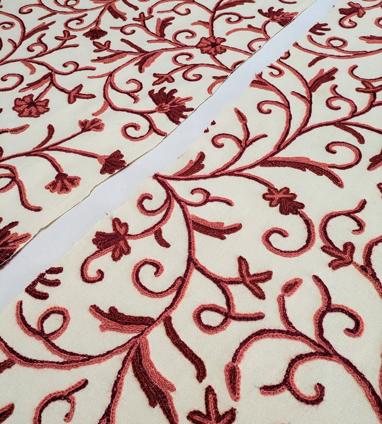 Crewelwork Fabric - 2 Remnants