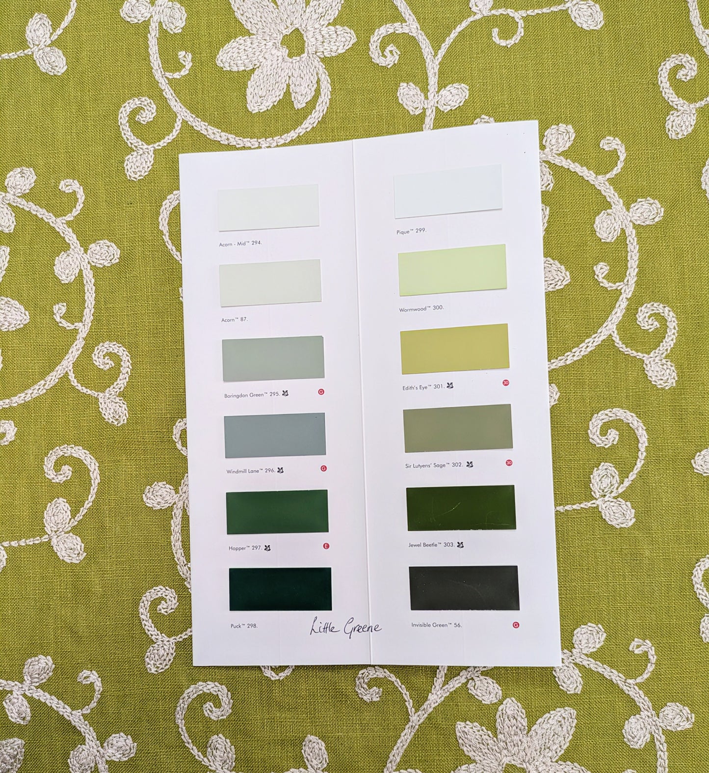 Embroidered Fabric by Clarke & Clarke - Discontinued Design - 1.4m Remnant