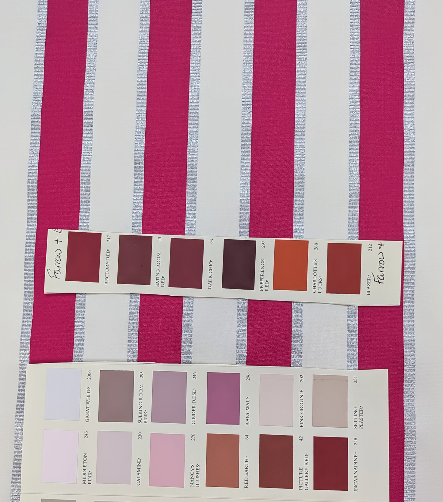 Fuchsia Pink Stripe by Clarke & Clarke - Discontinued Fabric