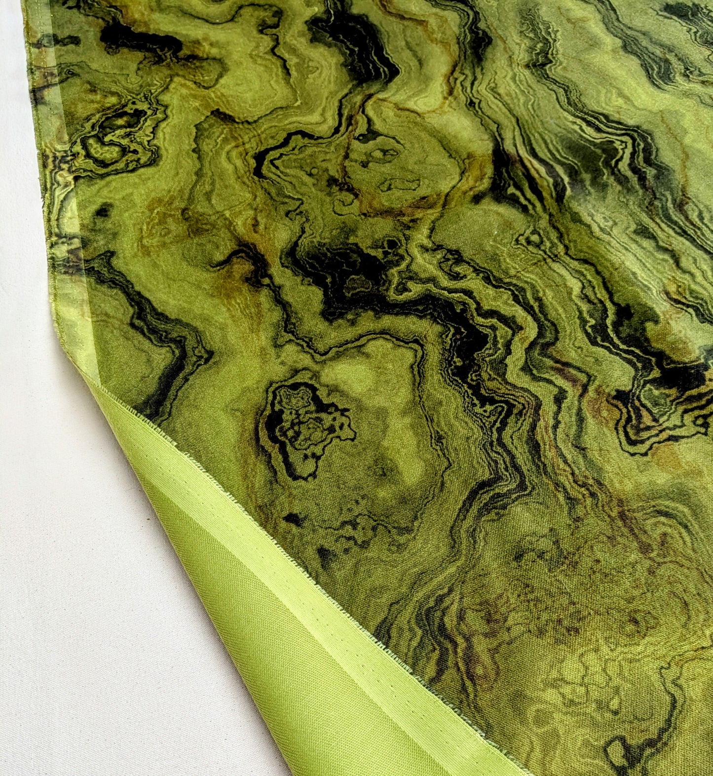 Dark Green Marble Velvet by Swaffer 2.2m remnant