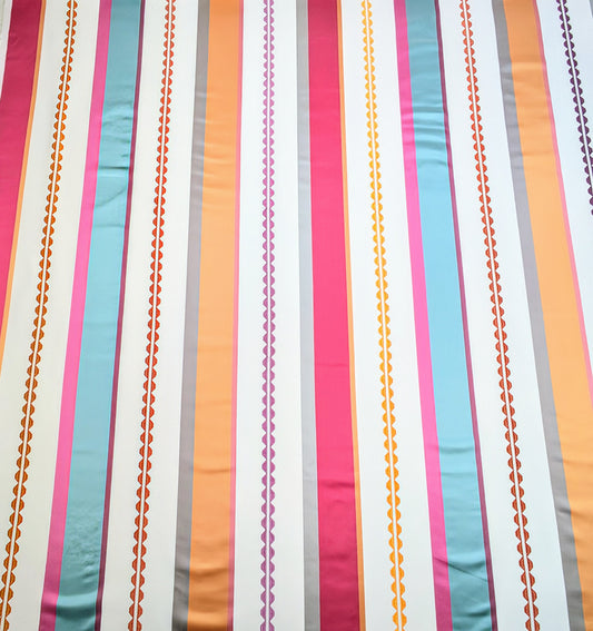 Folium Stripe by Villa Nova - Embroidered Faux Silk - REDUCED