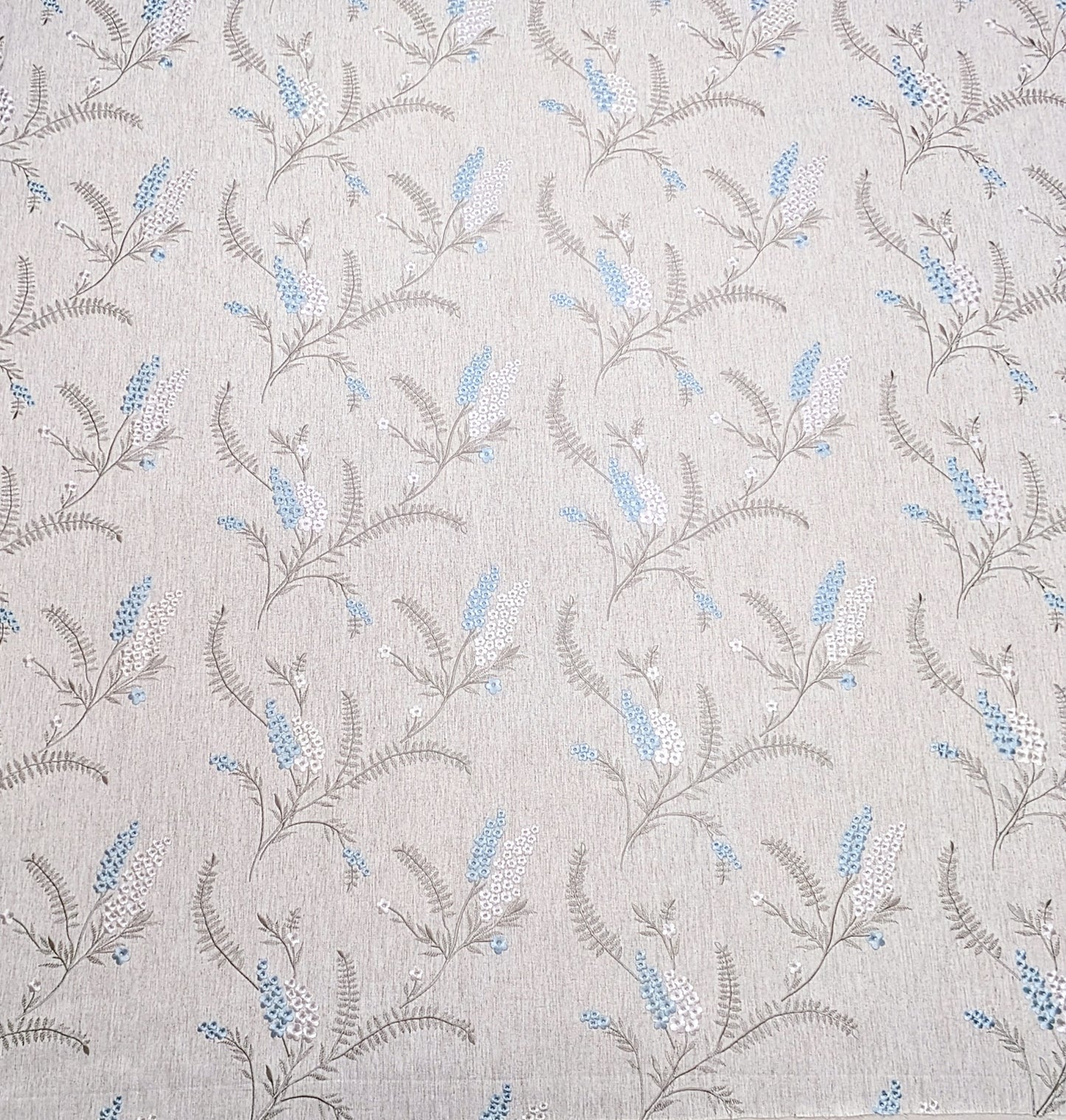 Arabella Duck Egg by Belfield Home - Embroidered Fabric 1.1 m Remnant - REDUCED