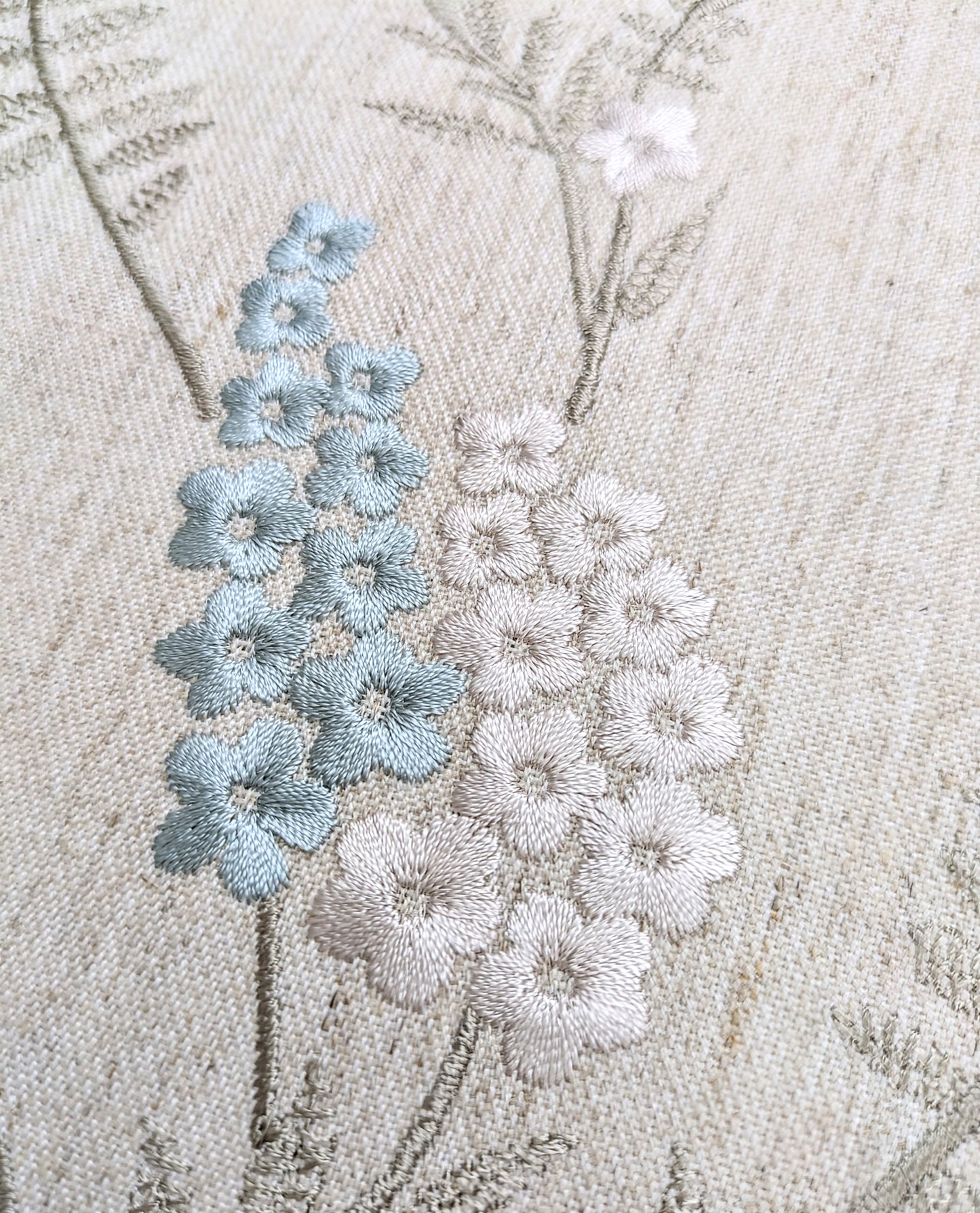 Arabella Duck Egg by Belfield Home - Embroidered Fabric 1.1 m Remnant - REDUCED