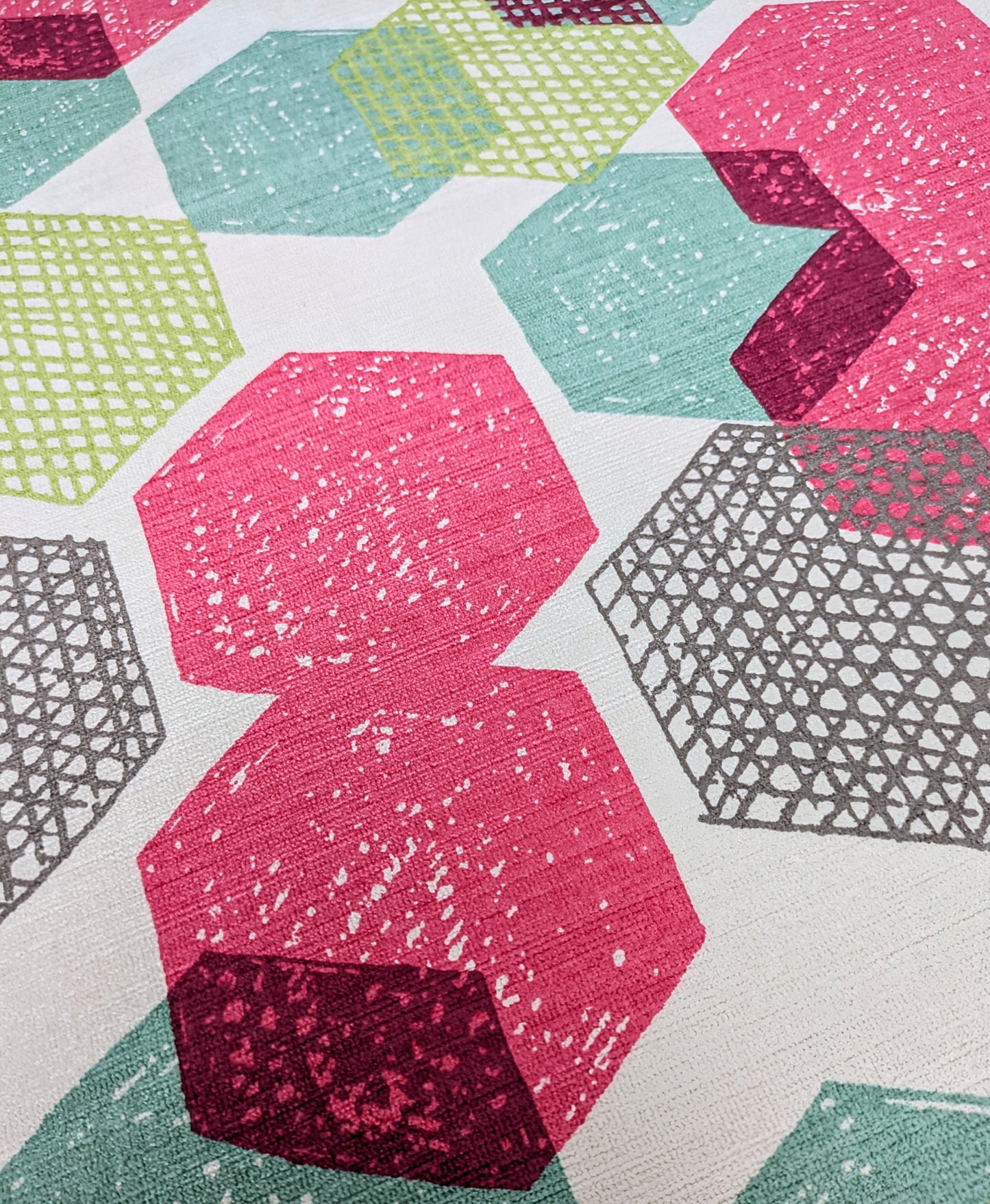 Honeycomb Velvet 'Strawberry' by Villa Nova - Discontinued Fabric - REDUCED