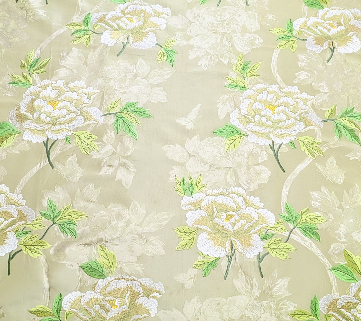 Manuel Canovas Embroidered Silk Fabric - 0.8m Remnant
