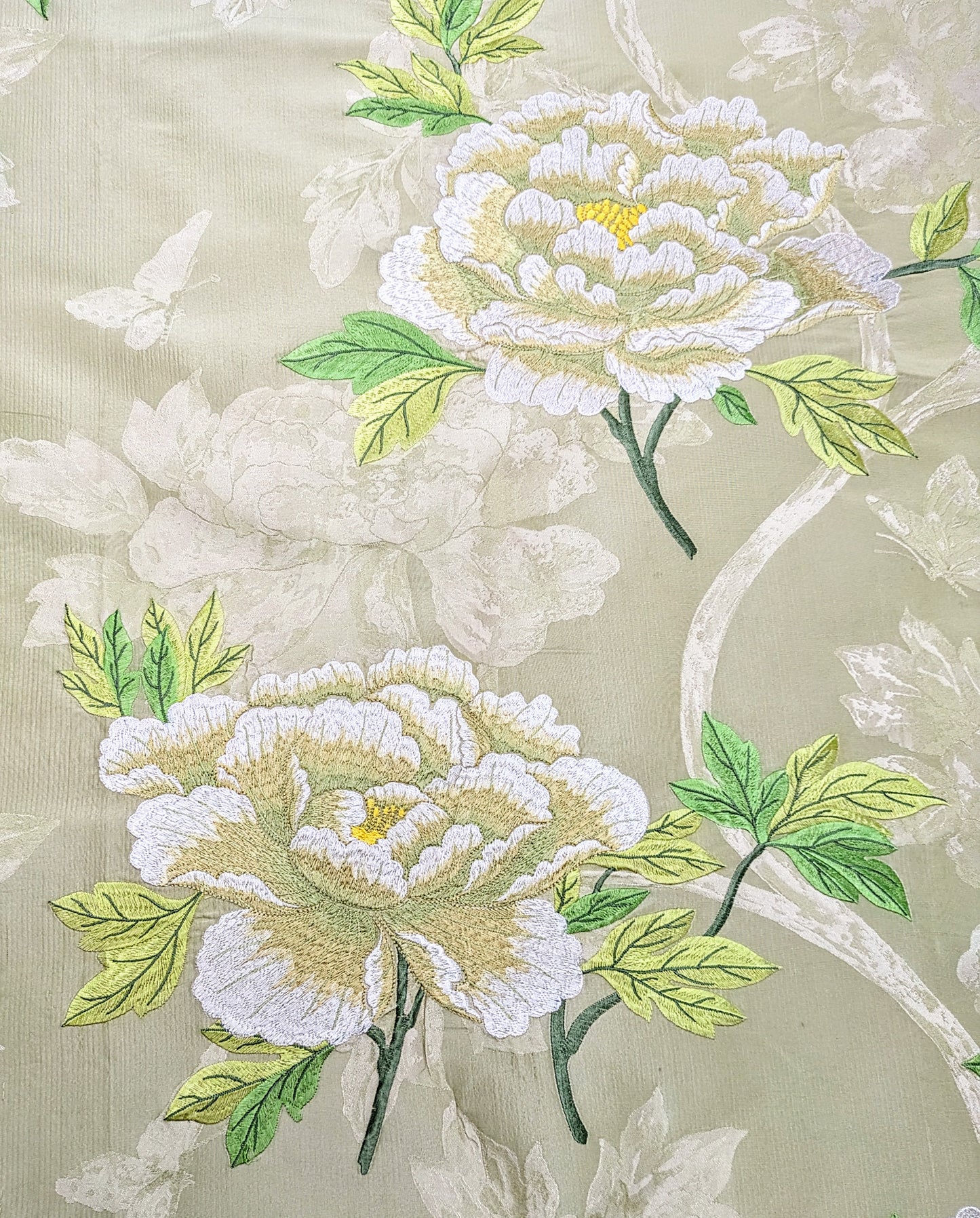 Manuel Canovas Embroidered Silk Fabric - 0.8m Remnant