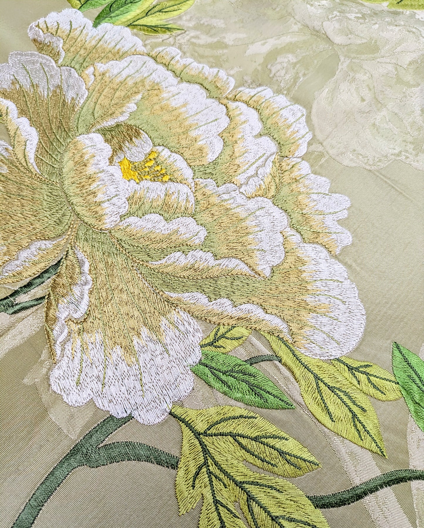 Manuel Canovas Embroidered Silk Fabric - 0.8m Remnant