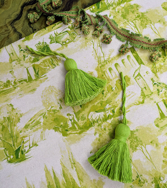 Lime Green Thick Cotton Tassel - Key Tassel, Cushion Tassel