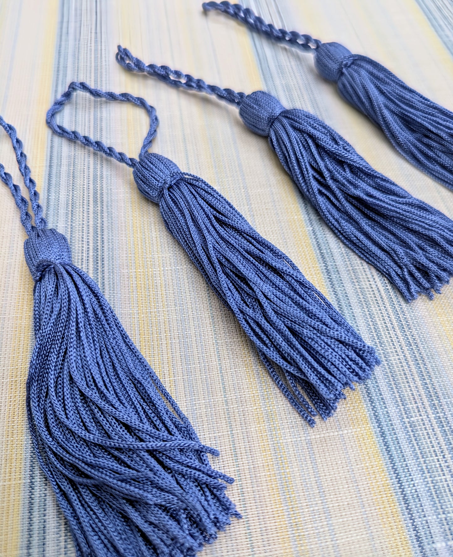 Small Silky Prussian Blue Tassels