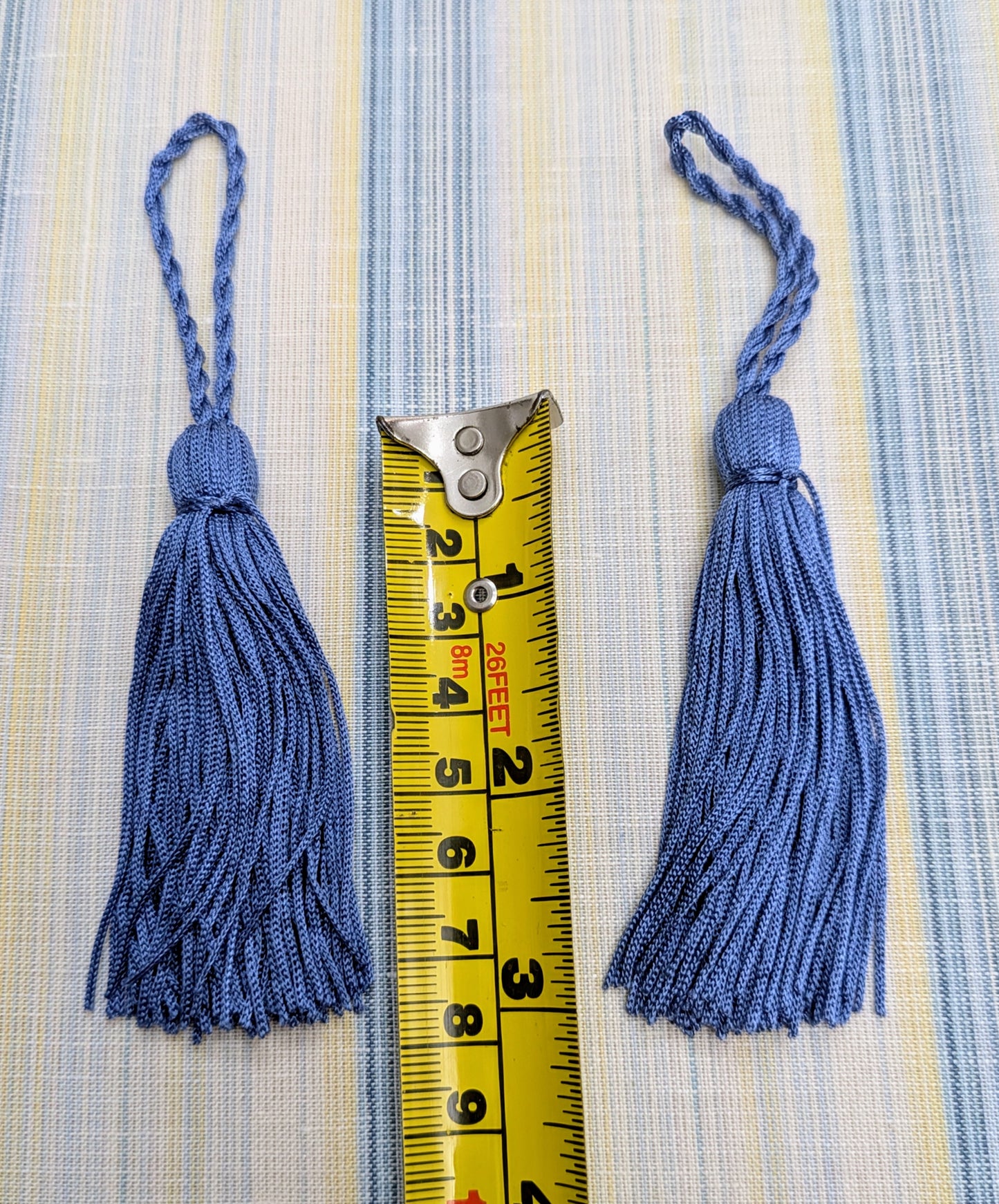 Small Silky Prussian Blue Tassels