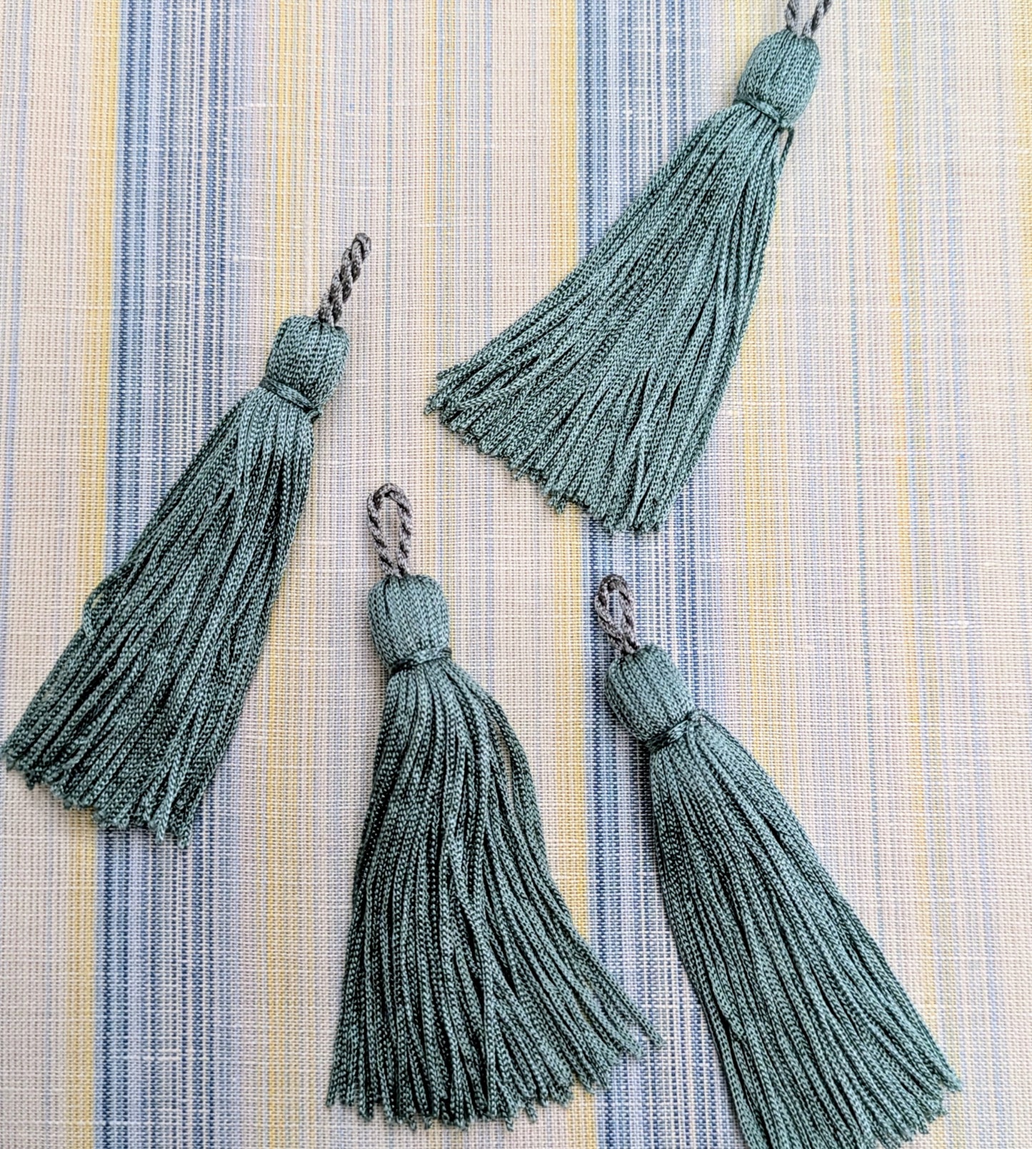Small Silky Teal Tassels