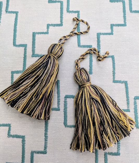 Black, Brown & Gold Tassels / Key Tassels / Cushion Tassels