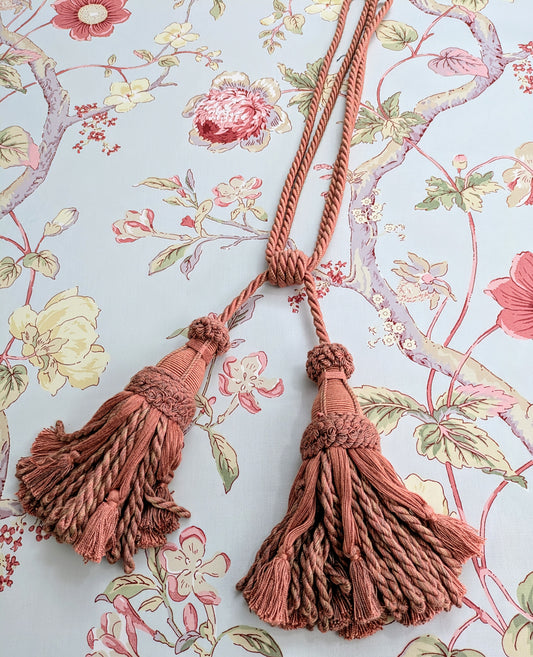Two Tone Salmon Pink Tieback / Curtain Tieback / Tassel Tieback