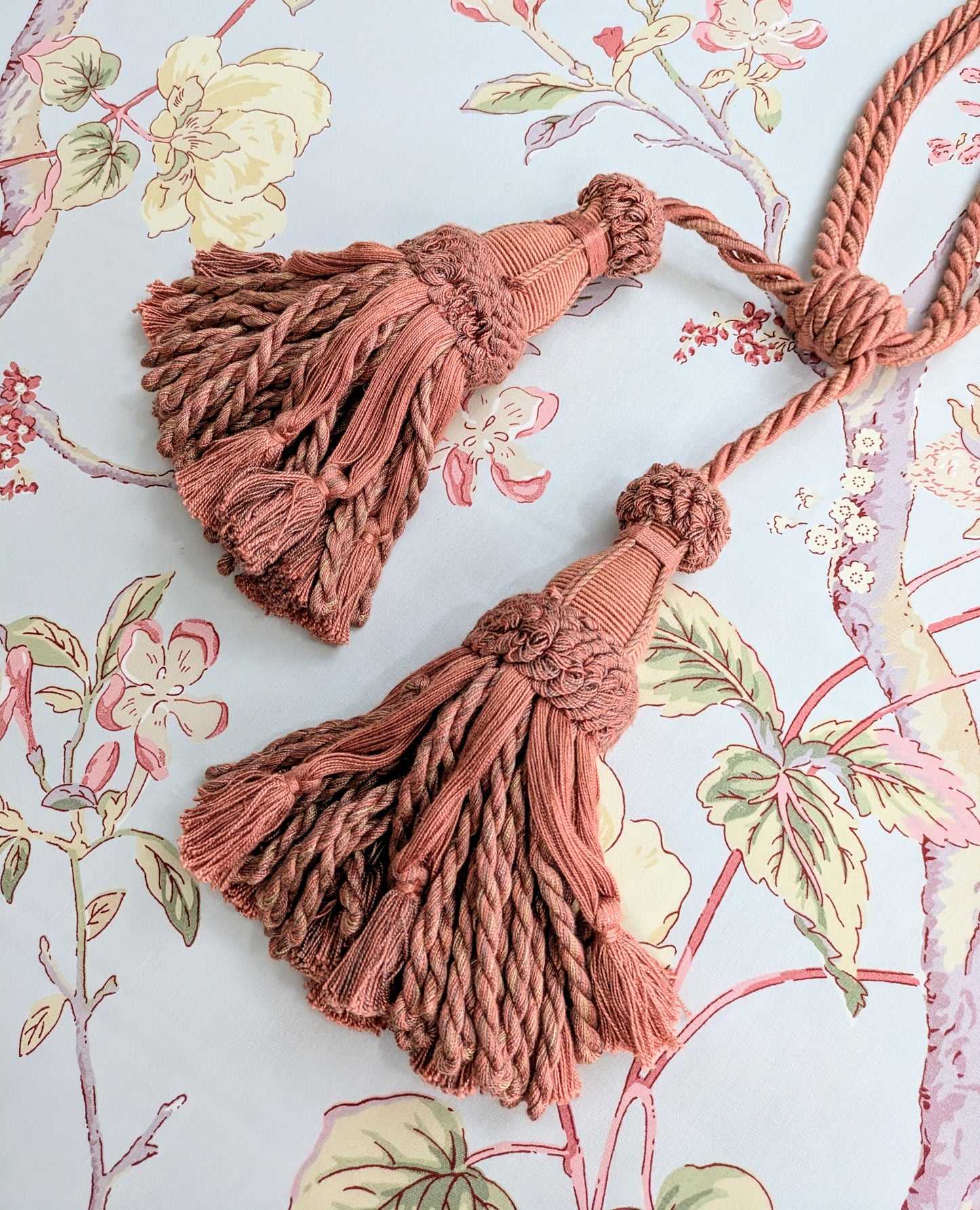 Two Tone Salmon Pink Tieback / Curtain Tieback / Tassel Tieback
