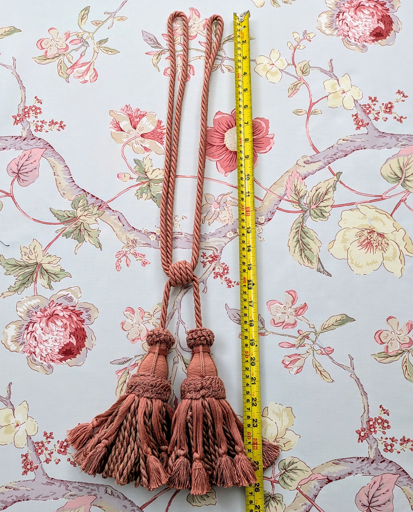 Two Tone Salmon Pink Tieback / Curtain Tieback / Tassel Tieback