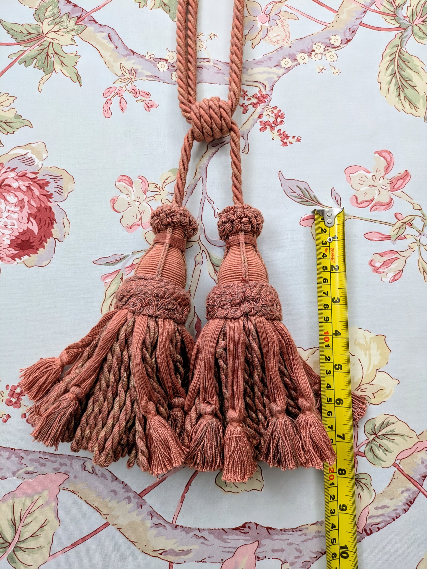Two Tone Salmon Pink Tieback / Curtain Tieback / Tassel Tieback