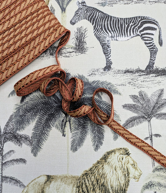 Copper Stripe Lampshade trim / Soft Furnishing trim / Upholstery trim