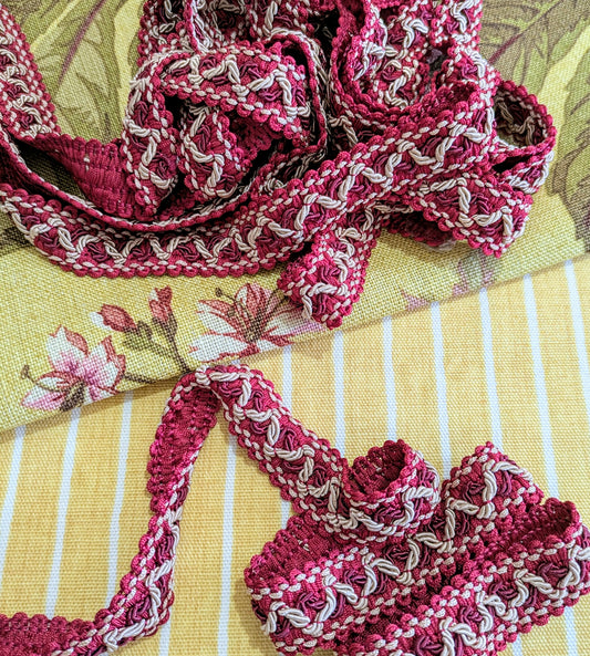 Cardinal Red & Cream, Lampshade trim / Soft Furnishing trim / Upholstery trim