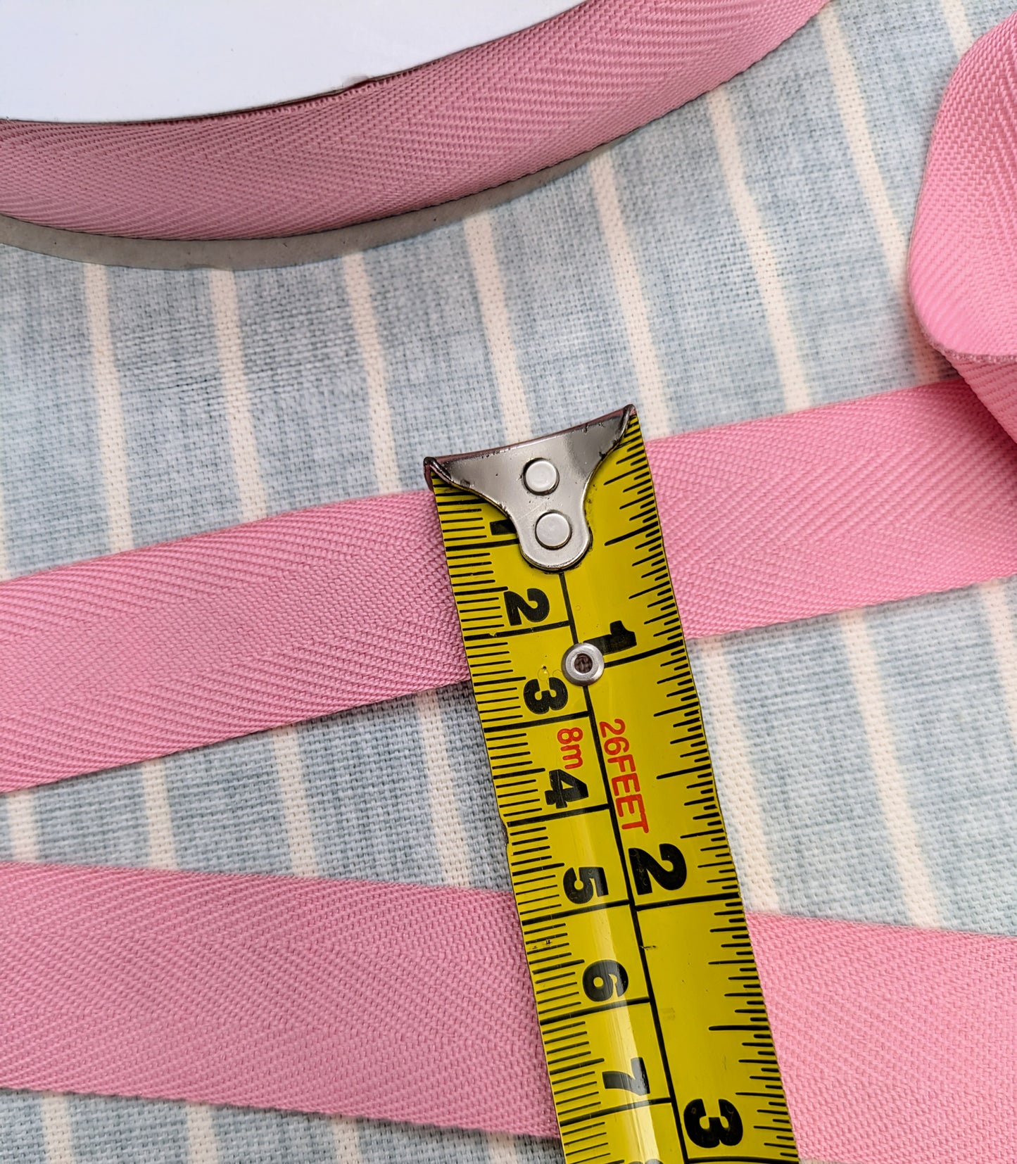 25mm Pink, Herringbone, webbing tape