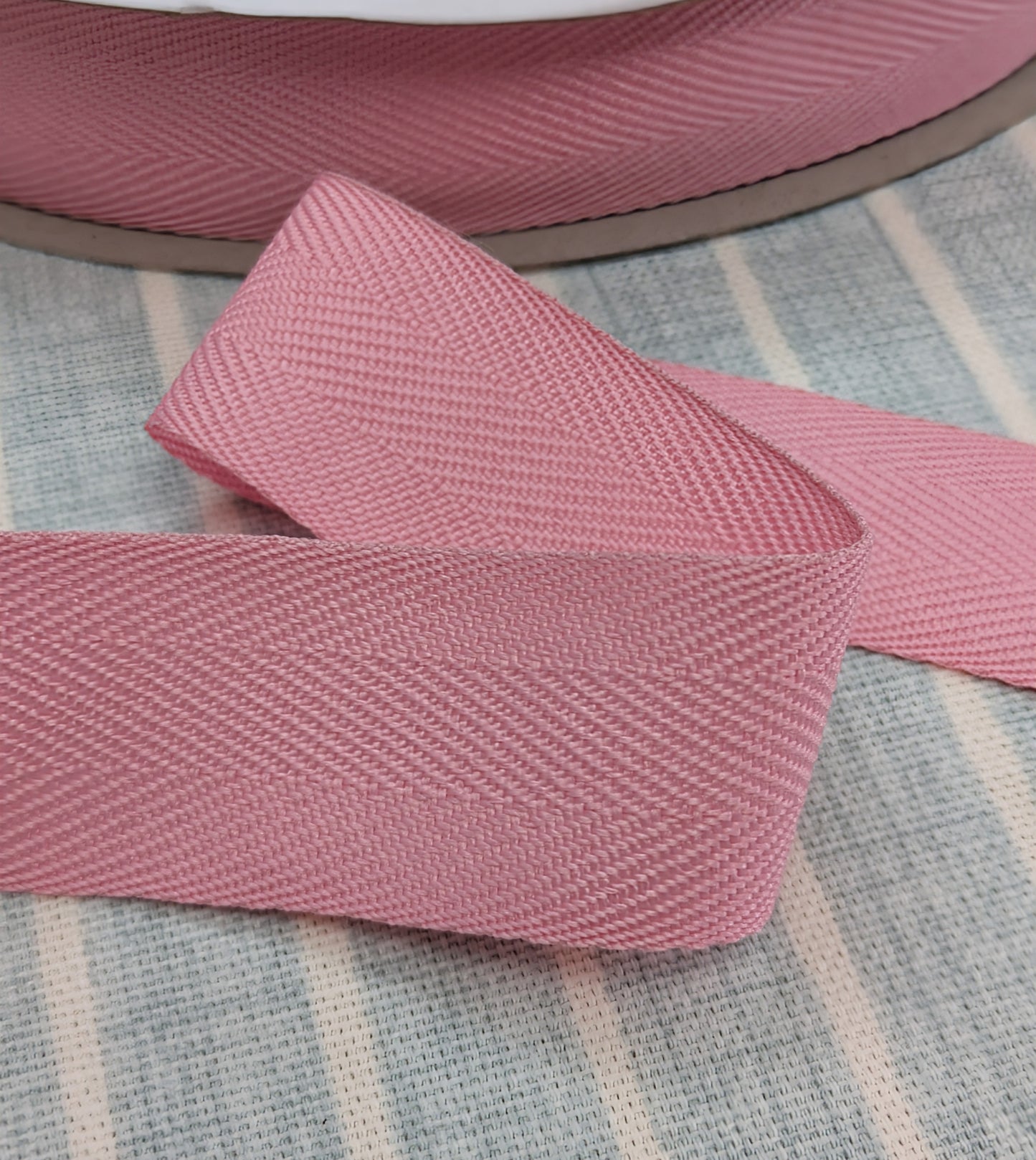 25mm Pink, Herringbone, webbing tape