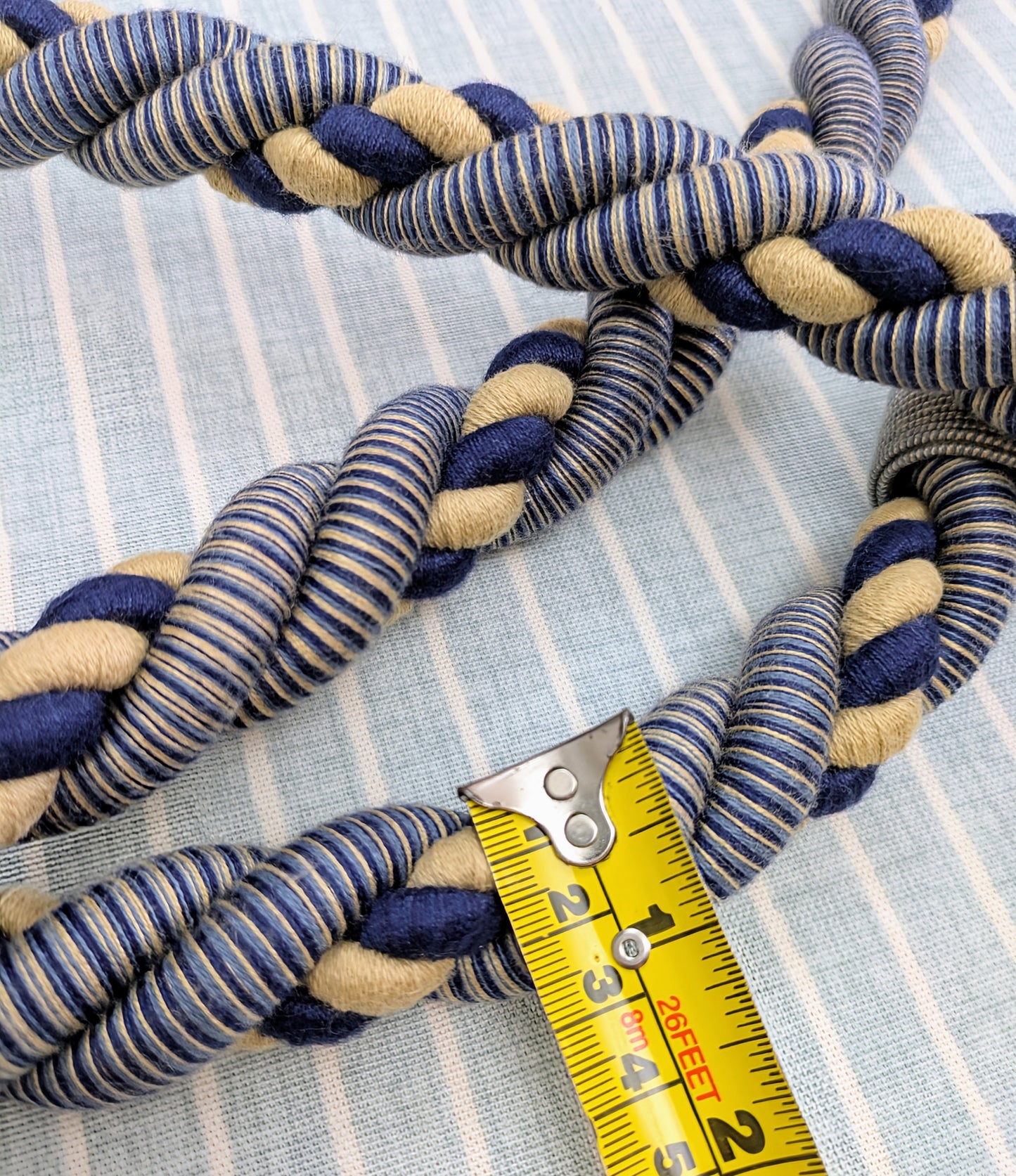 Navy, Cream & Blue, Twisted Rope Tiebacks / Curtain Tiebacks