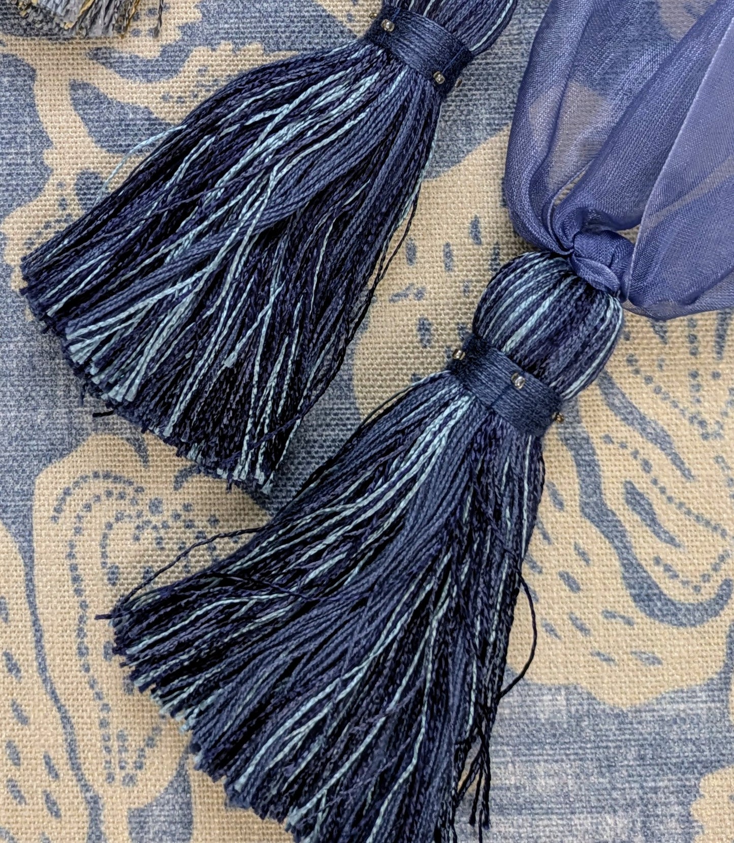 Blue Tassel Tiebacks