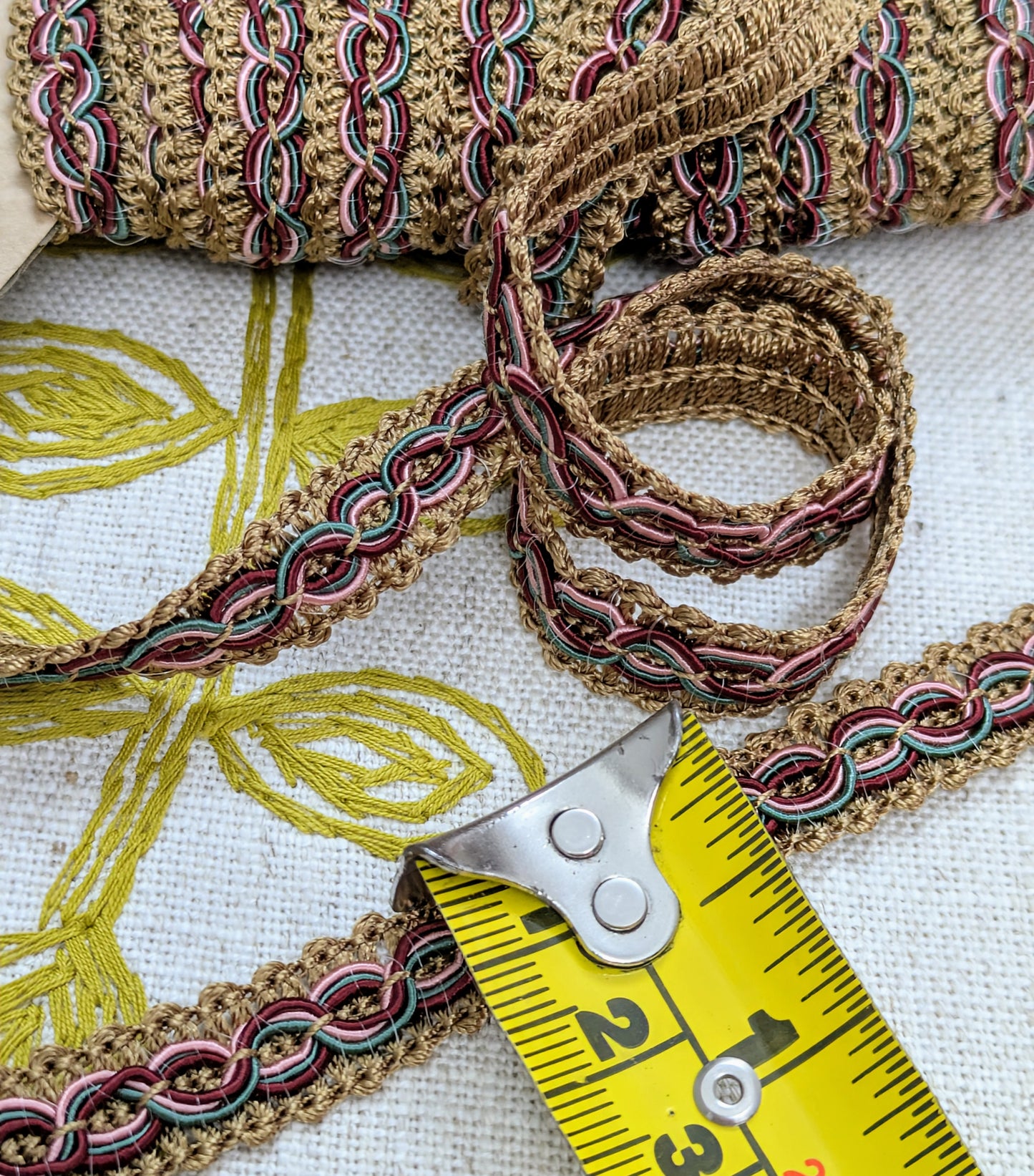 Teal, Pink & Burgundy Colour Braid / Trimming for Soft Furnishings, Upholstery & Lampshades