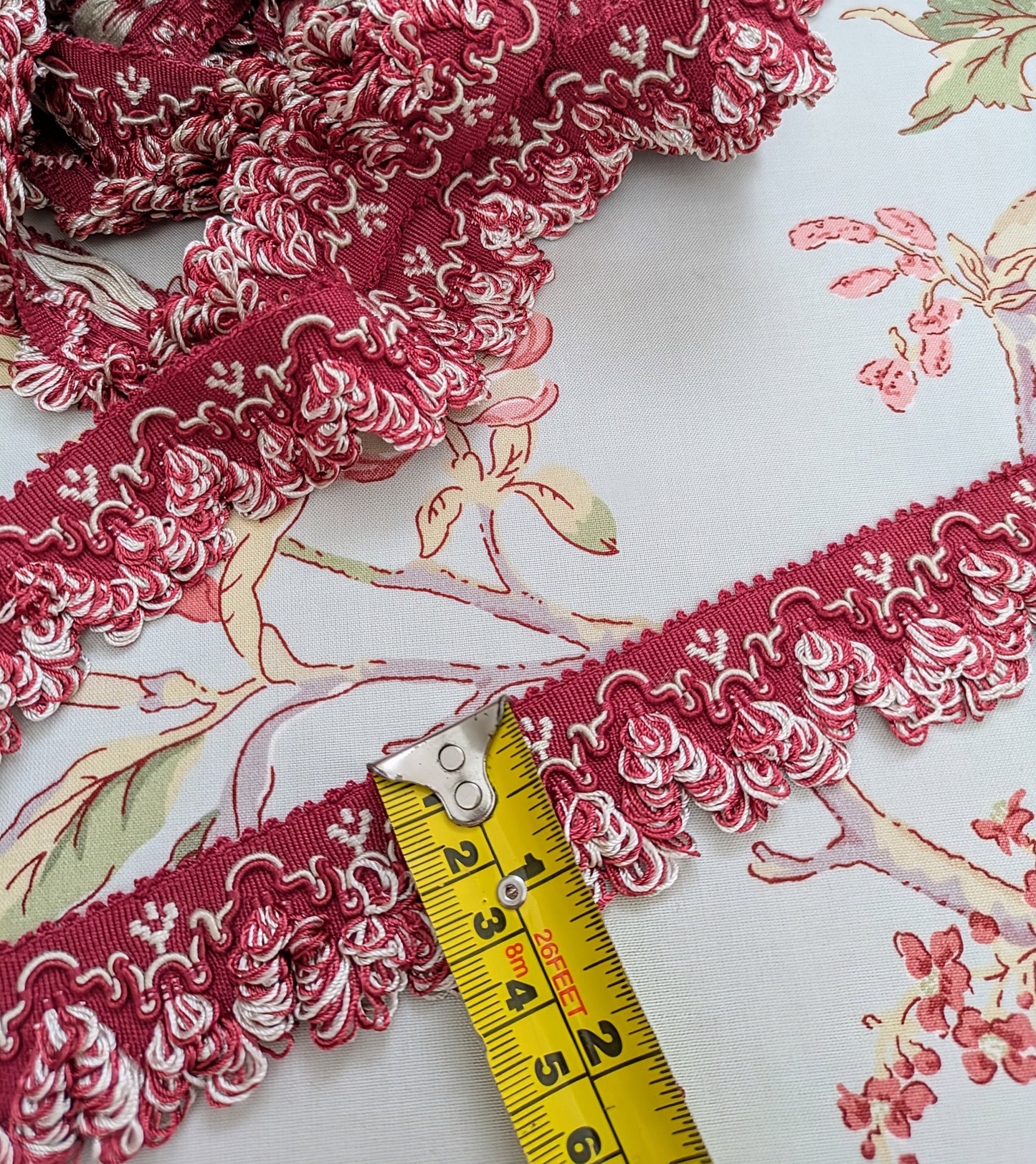 Vintage Wine & Ivory Braid / Lampshade Trim / Upholstery Trim