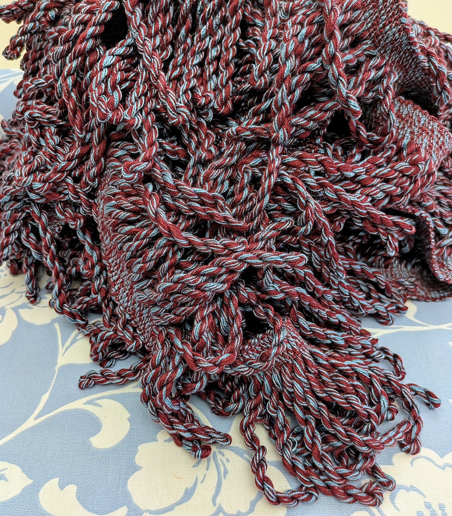 10m Bag of Claret & Blue Bullion fringe / Fringe Trim / Upholstery Trim / Soft Furnishing Trim