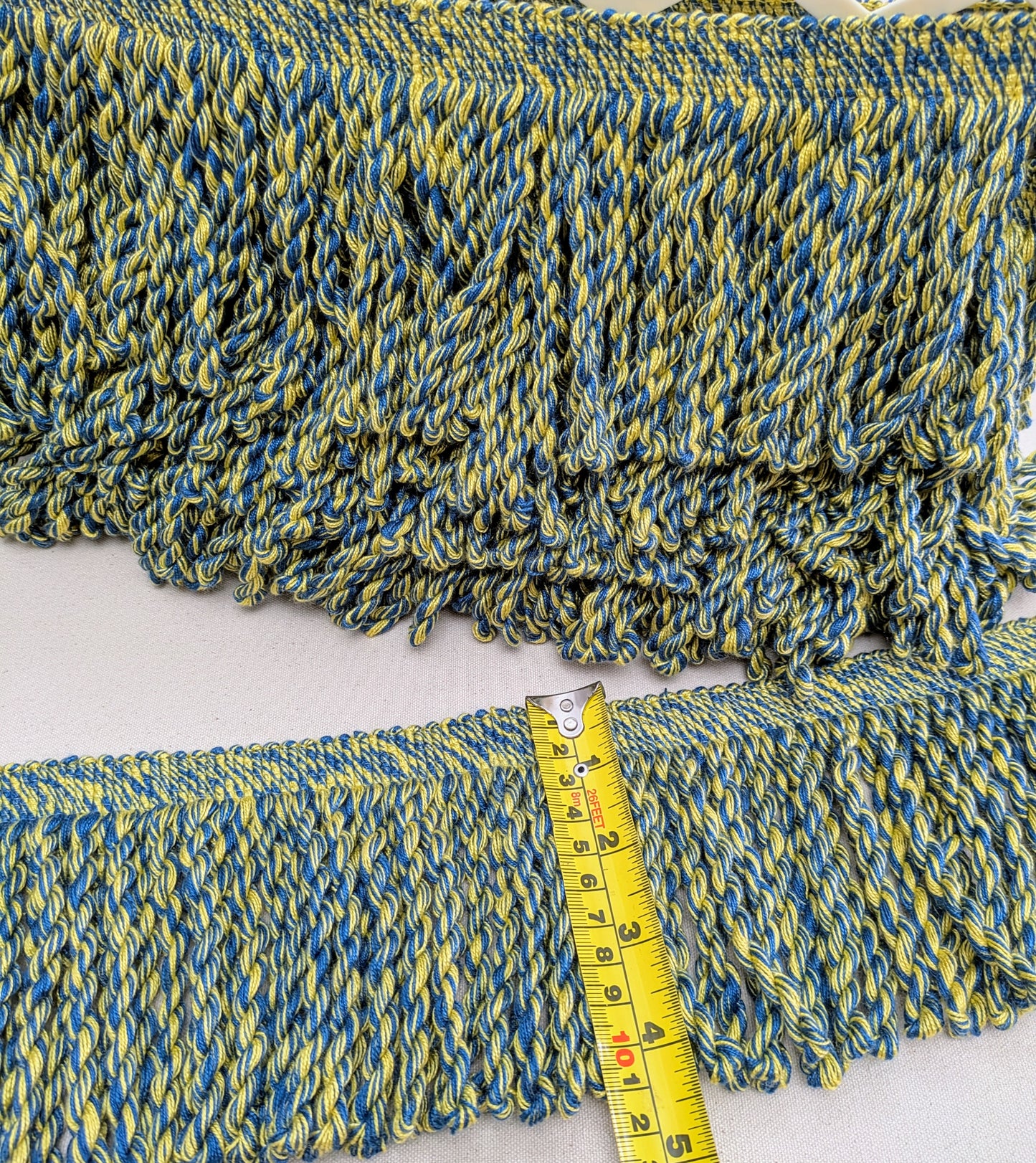 Teal & Lemon Bullion fringe / Fringe Trim / Upholstery Trim / Soft Furnishing Trim