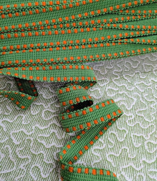 Green & Orange Braid / Lampshade Trim / Upholstery Trim