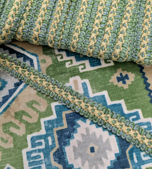 Green & Yellow Colour Braid - Lampshade trim / Soft Furnishing trim / Upholstery trim